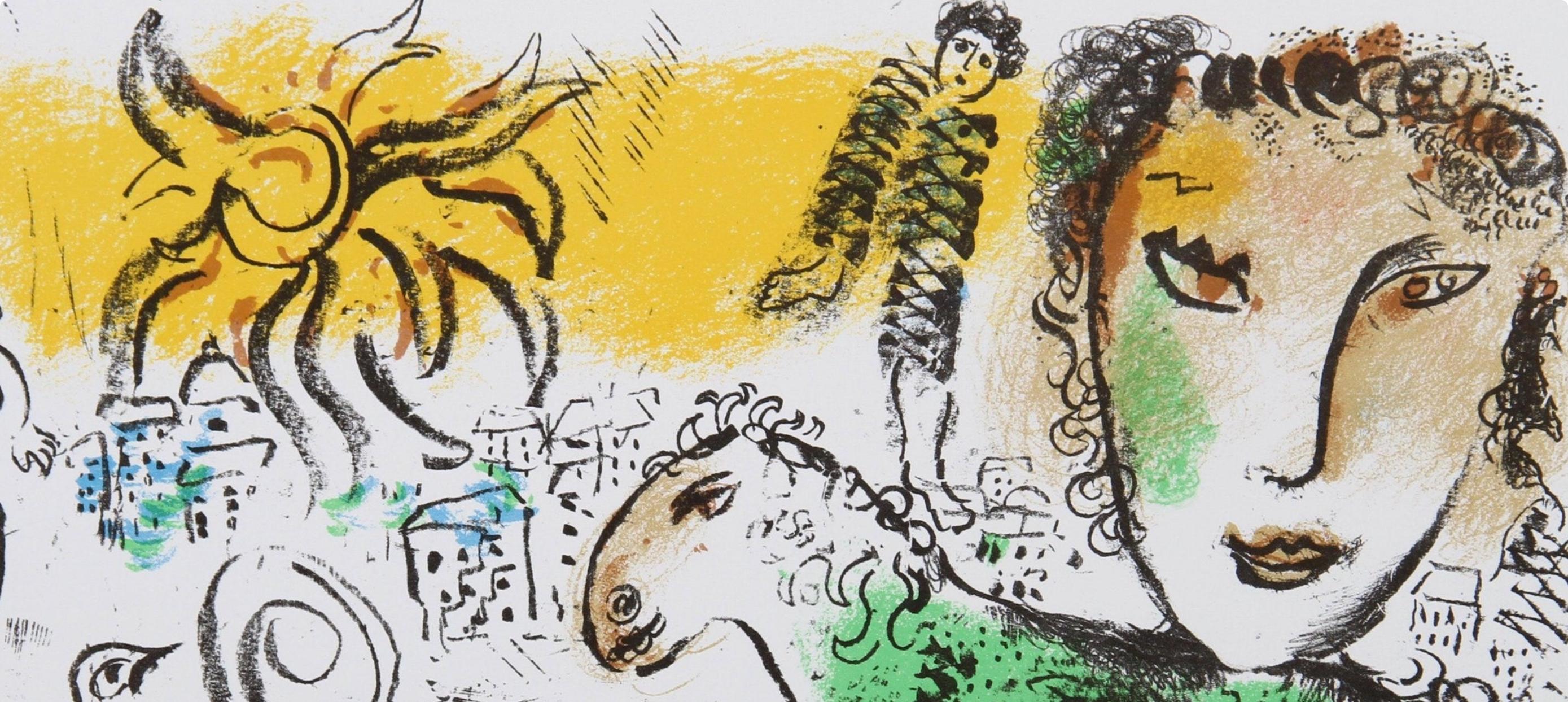 Chagall, Composition (Mourlot 699; Cramer 93), XXe Siècle (after) - Beige Figurative Print by Marc Chagall