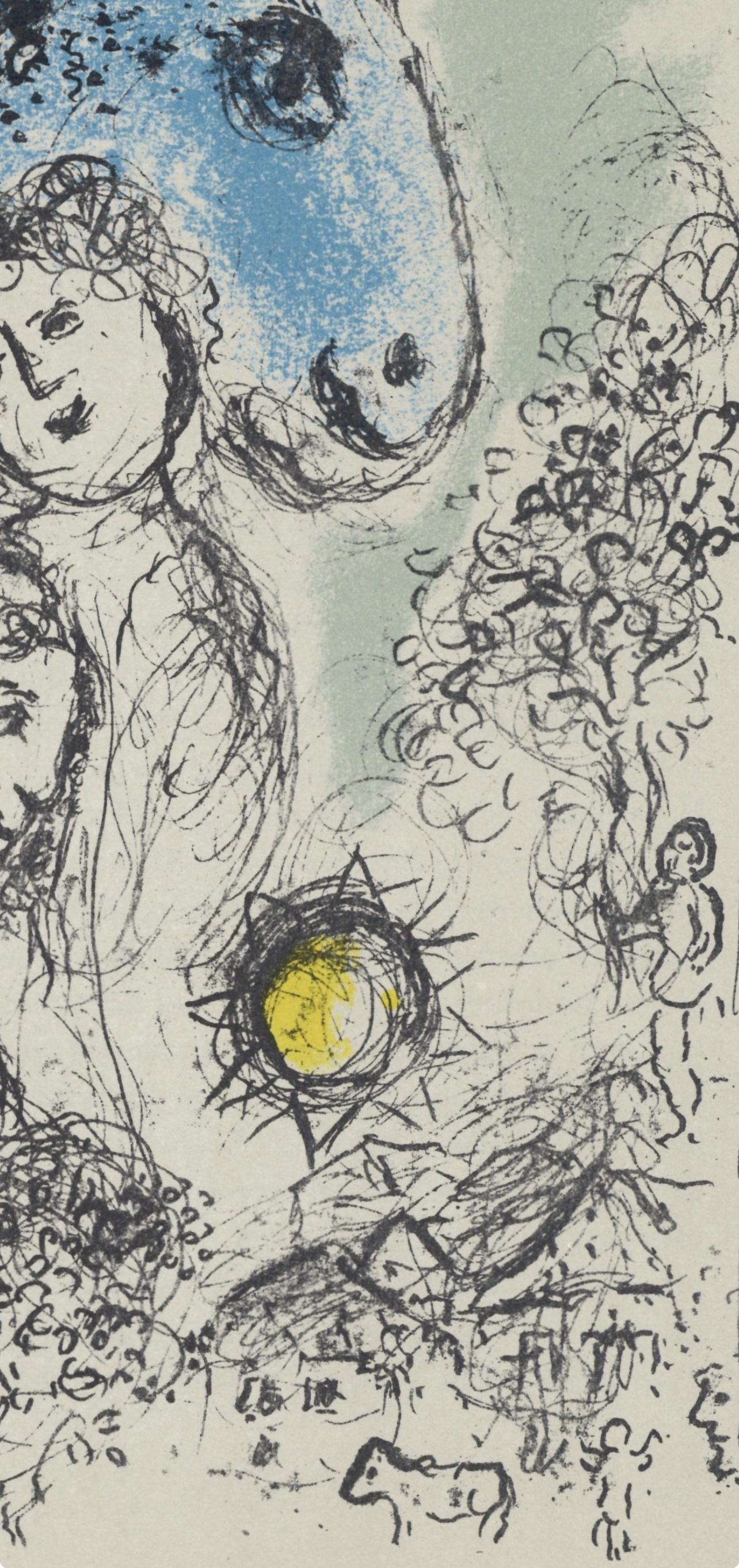 Chagall, Composition (Mourlot 993), Derrière le miroir (after) - Gray Figurative Print by Marc Chagall