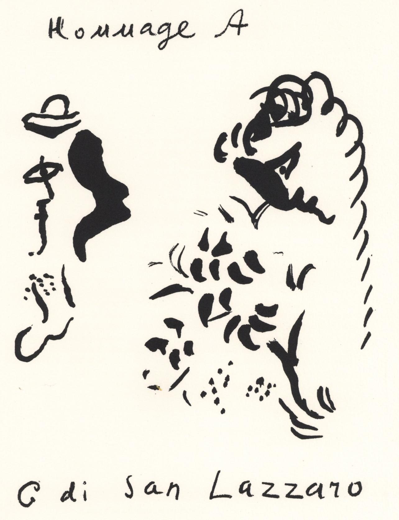 Marc Chagall Figurative Print - Chagall, Composition, San Lazzaro et ses Amis, XXe Siècle (after)