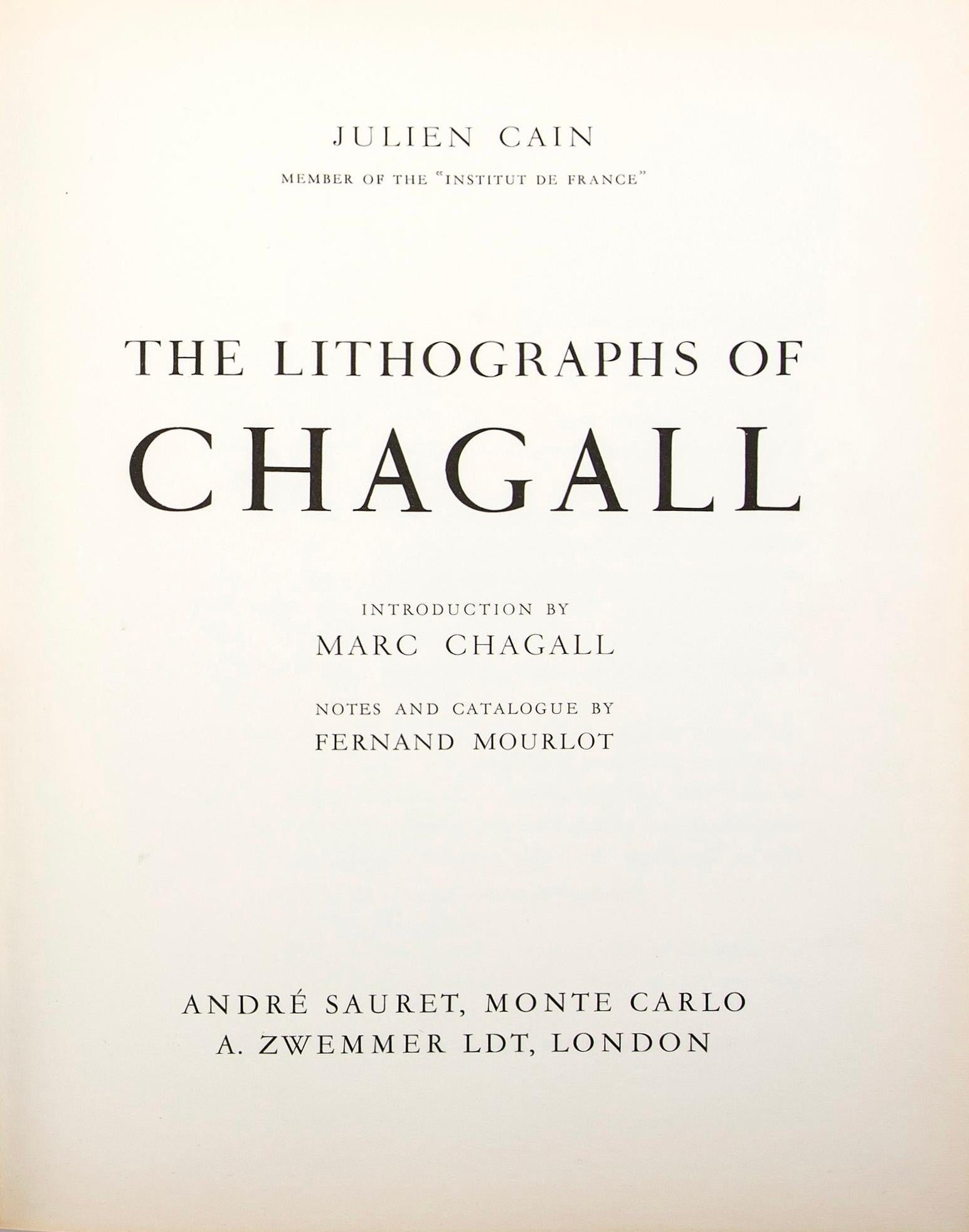 Chagall, Couverture (Mourlot 391; Cramer 43), The Lithographs of Chagall (after) - Print by Marc Chagall
