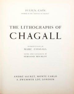 Chagall, Couverture (Mourlot 391; Cramer 43), The Lithographs of Chagall (after)