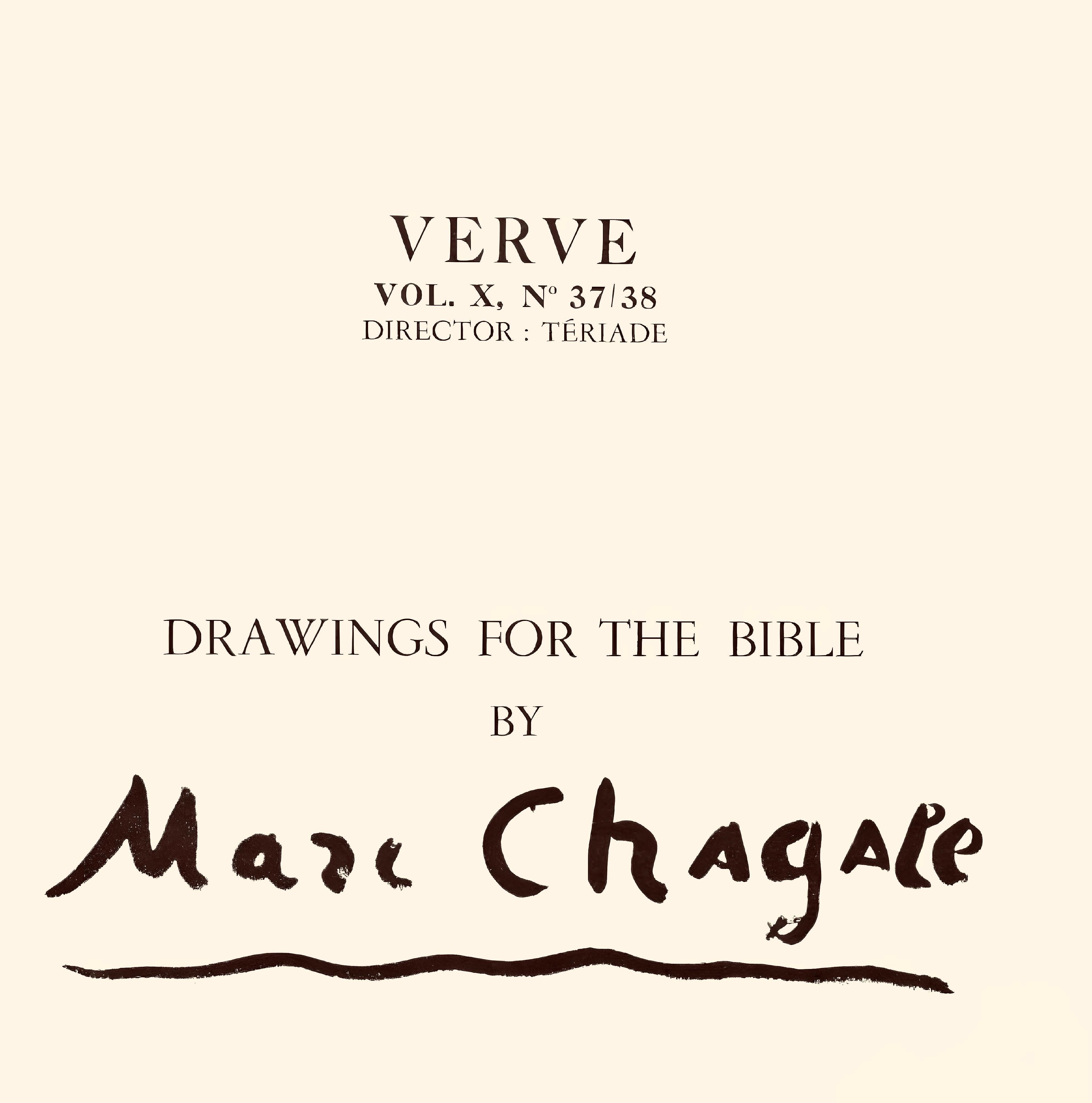 Chagall, Daniel (Mourlot 117-46; Cramer 25), Drawings from the Bible (after) For Sale 2