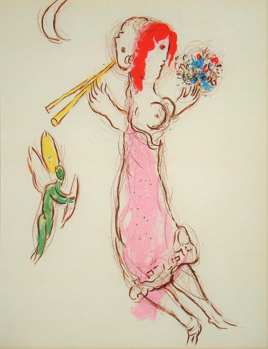Marc Chagall Landscape Print – Chagall, Daphnis und Chloe (Mourlot 227) (nach)