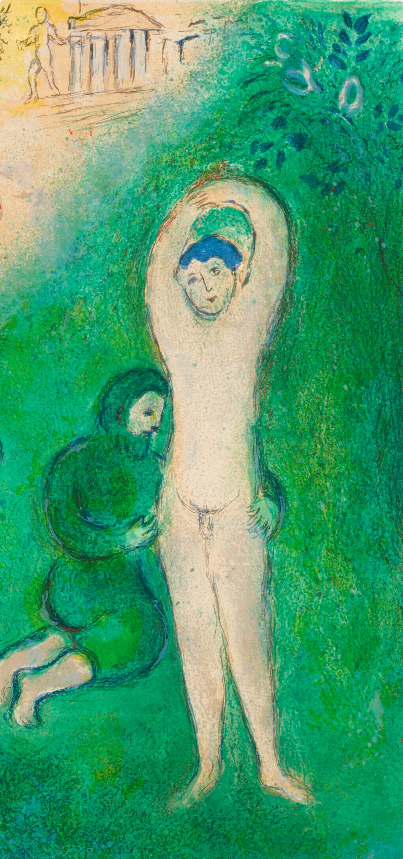 Chagall, Daphnis et Gnathon, Daphnis et Chloé (nach) – Print von Marc Chagall