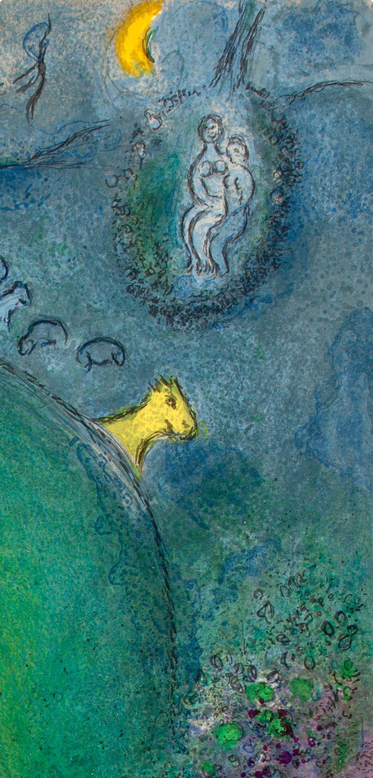 Chagall, Daphnis et Lycénion, Daphnis et Chloé (after) - Expressionniste Print par Marc Chagall