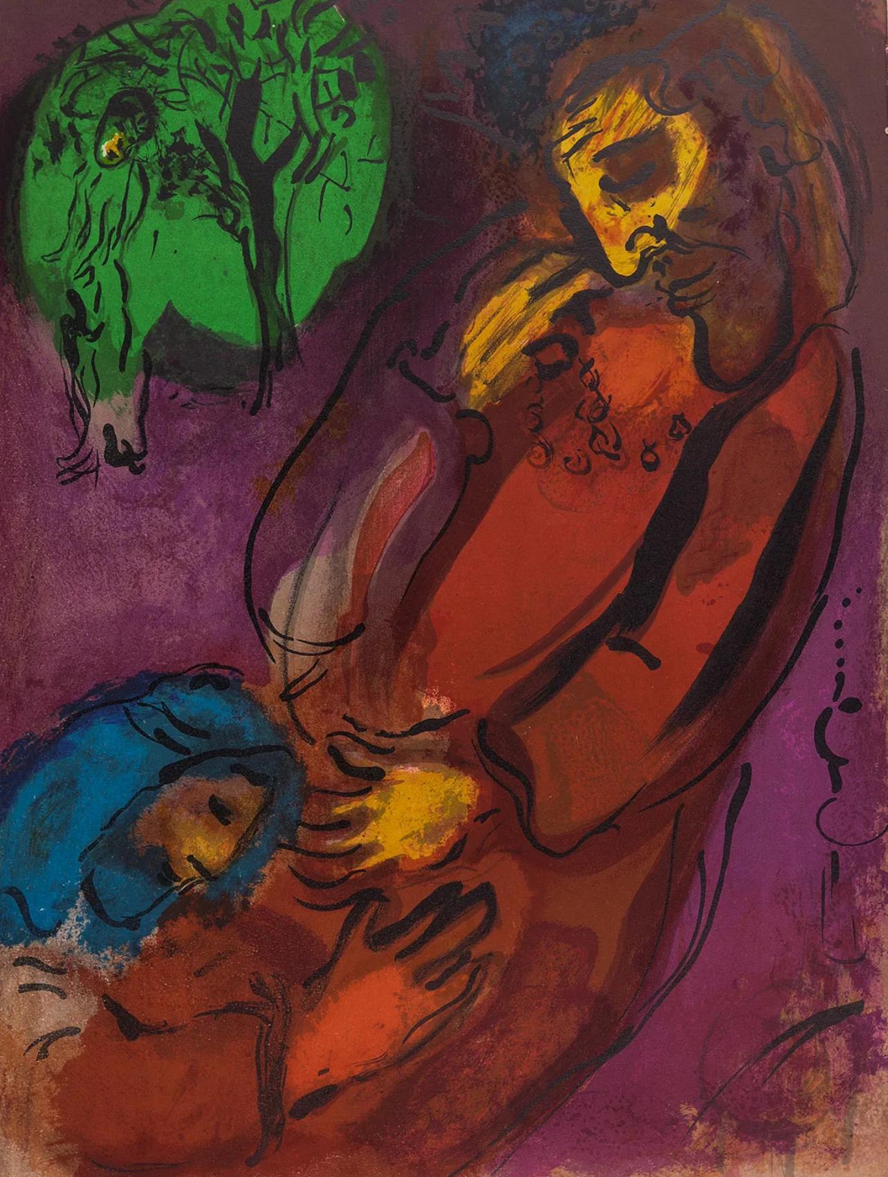 Figurative Print Marc Chagall - Chagall, David et Absalom (Mourlot 117-46 ; Cramer 25) (après)