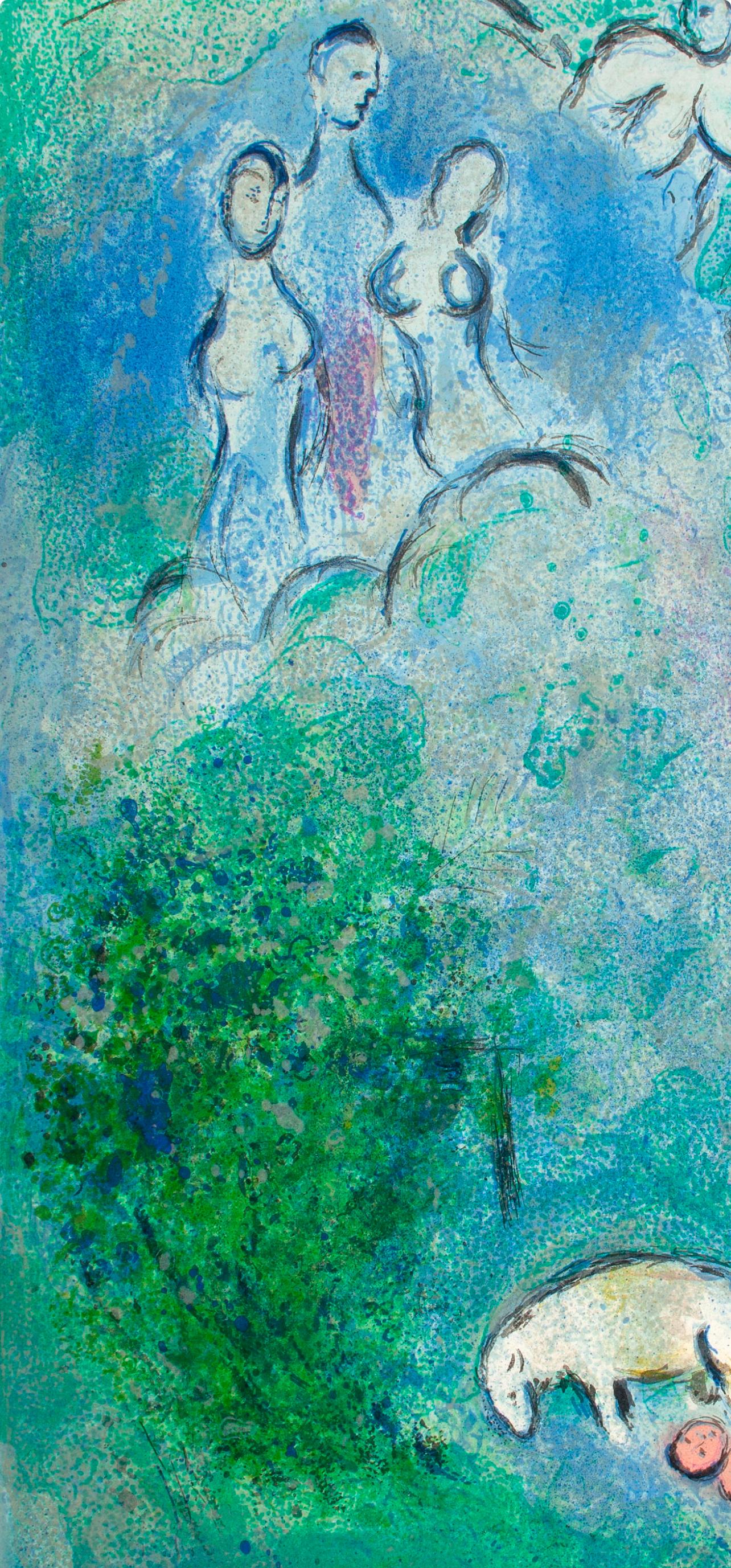 Chagall, Découverte de Chloé par Daphnis, Daphnis et Chloé (after) - Expressionist Print by Marc Chagall