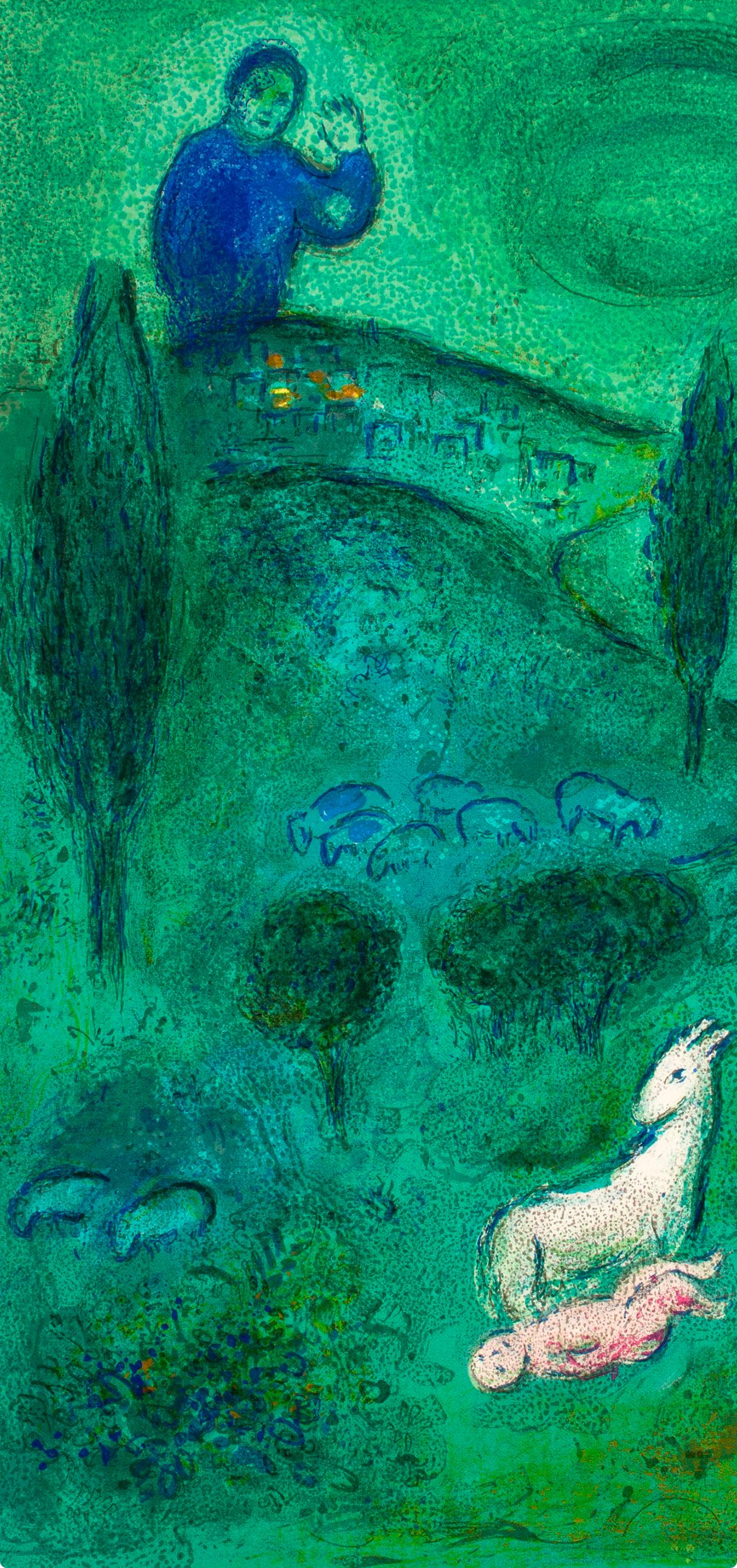 Chagall, Découverte de Daphnis par Lamon, Daphnis et Chloé (after) - Print by Marc Chagall