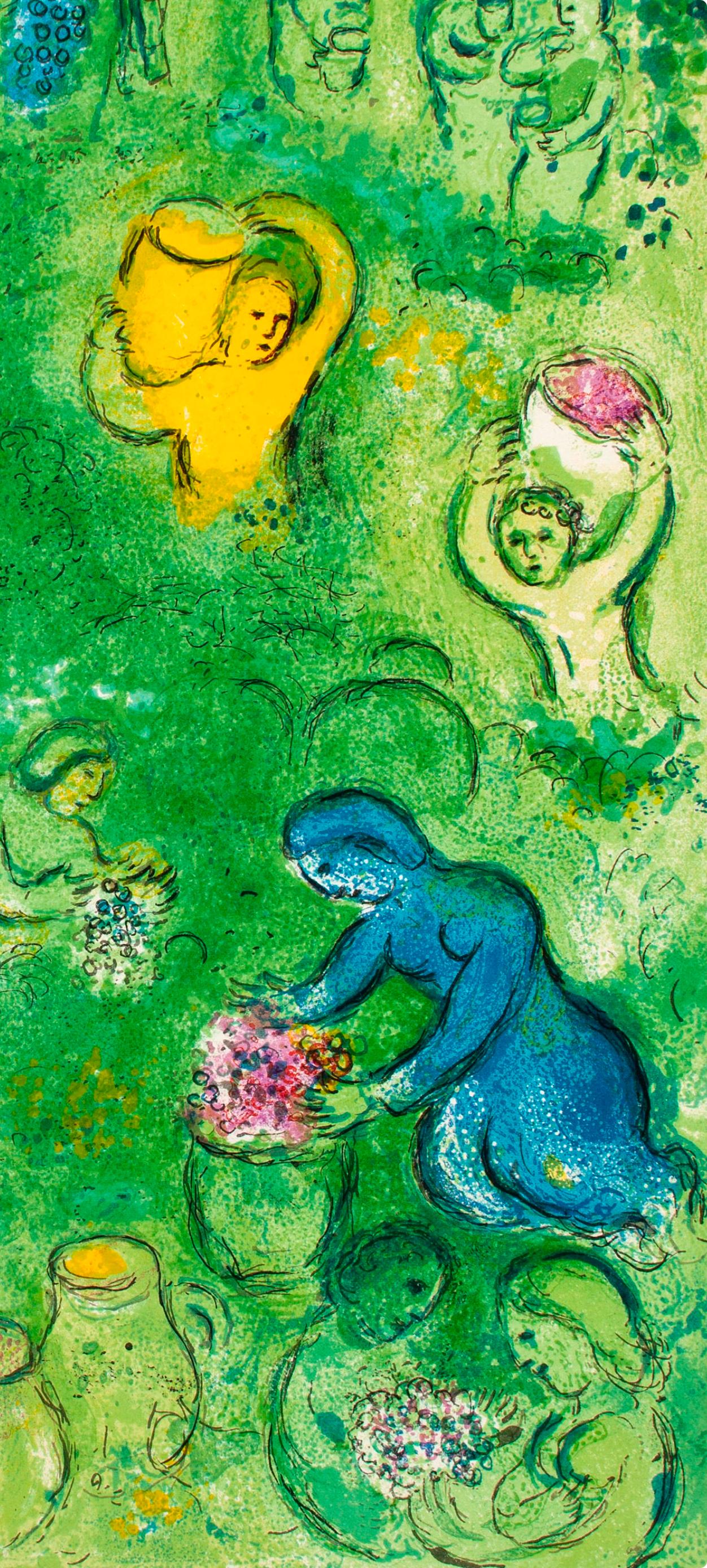 Chagall, Découverte de Daphnis par Lamon, Daphnis et Chloé (after) - Print di Marc Chagall