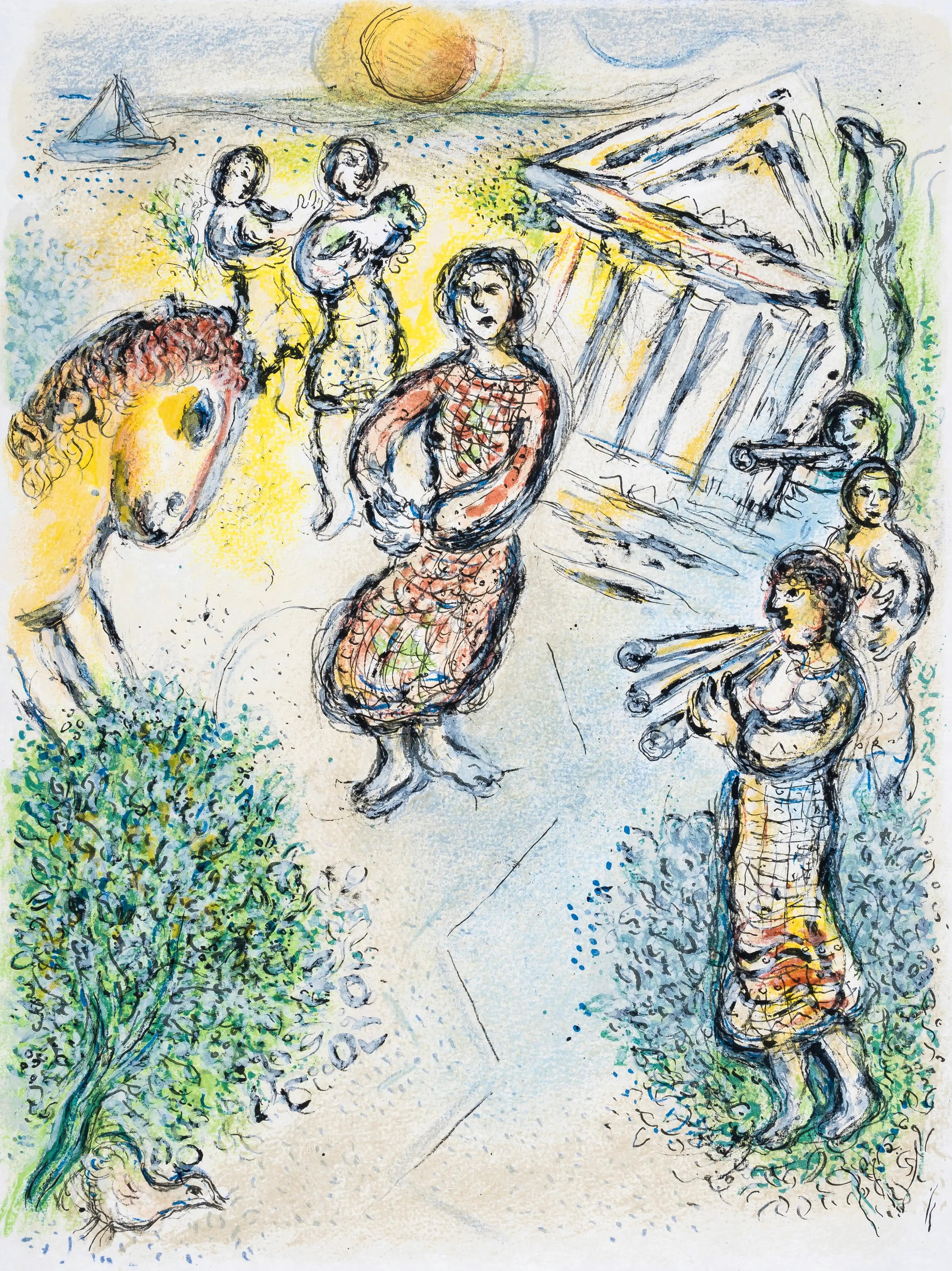 Chagall, Die Zubereitung des Festmahls für die Feier, Homer, Die Odyssee (after)