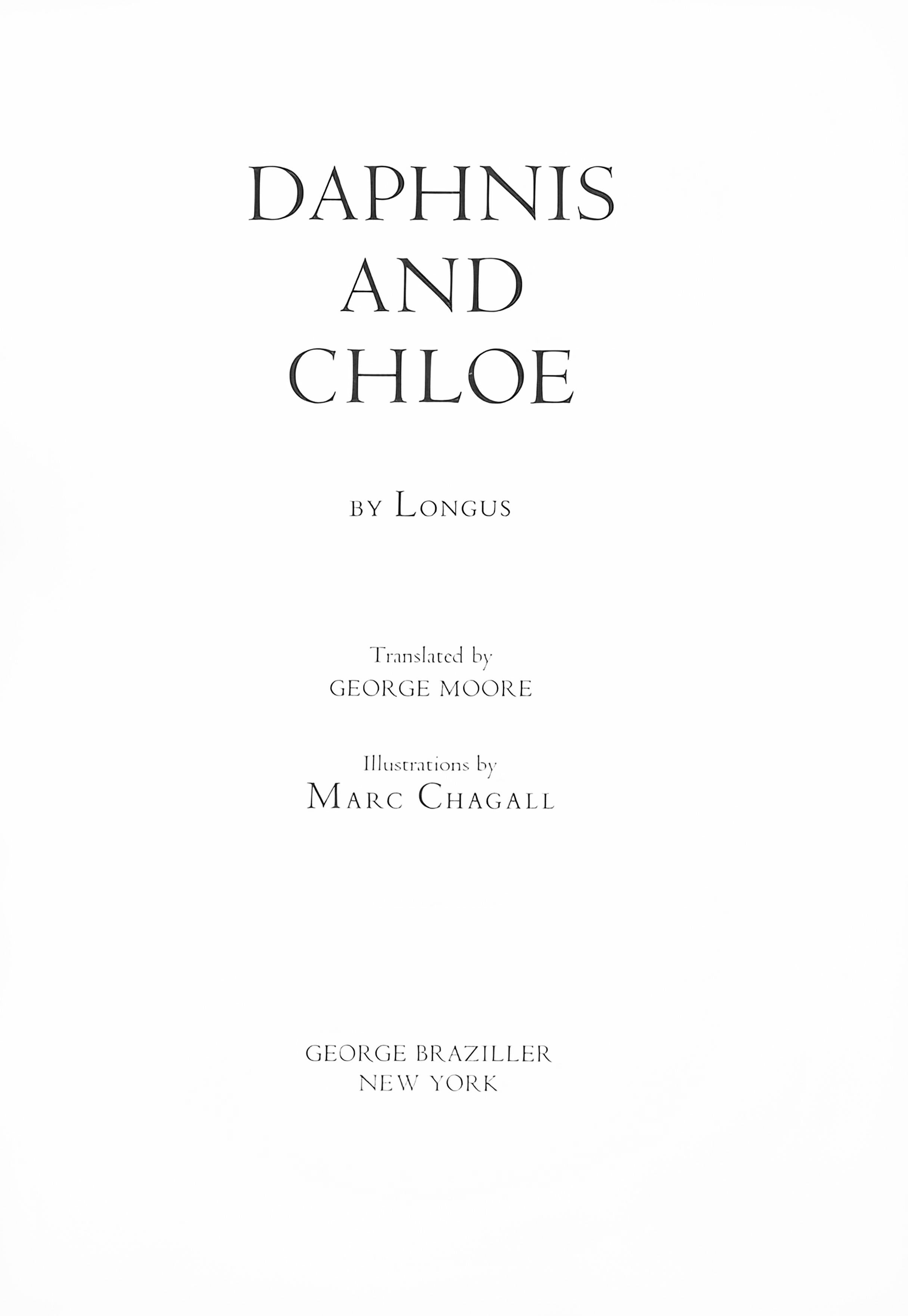 Héliogravure on vélin paper. Paper Size: 12.5 x 19 inches, with centerfold, as issued. Inscription: Unsigned and unnumbered, as issued. Notes: From the album, Daphnis and Chloe. Published by George Braziller, Éditeur, New York; printed by Ernst