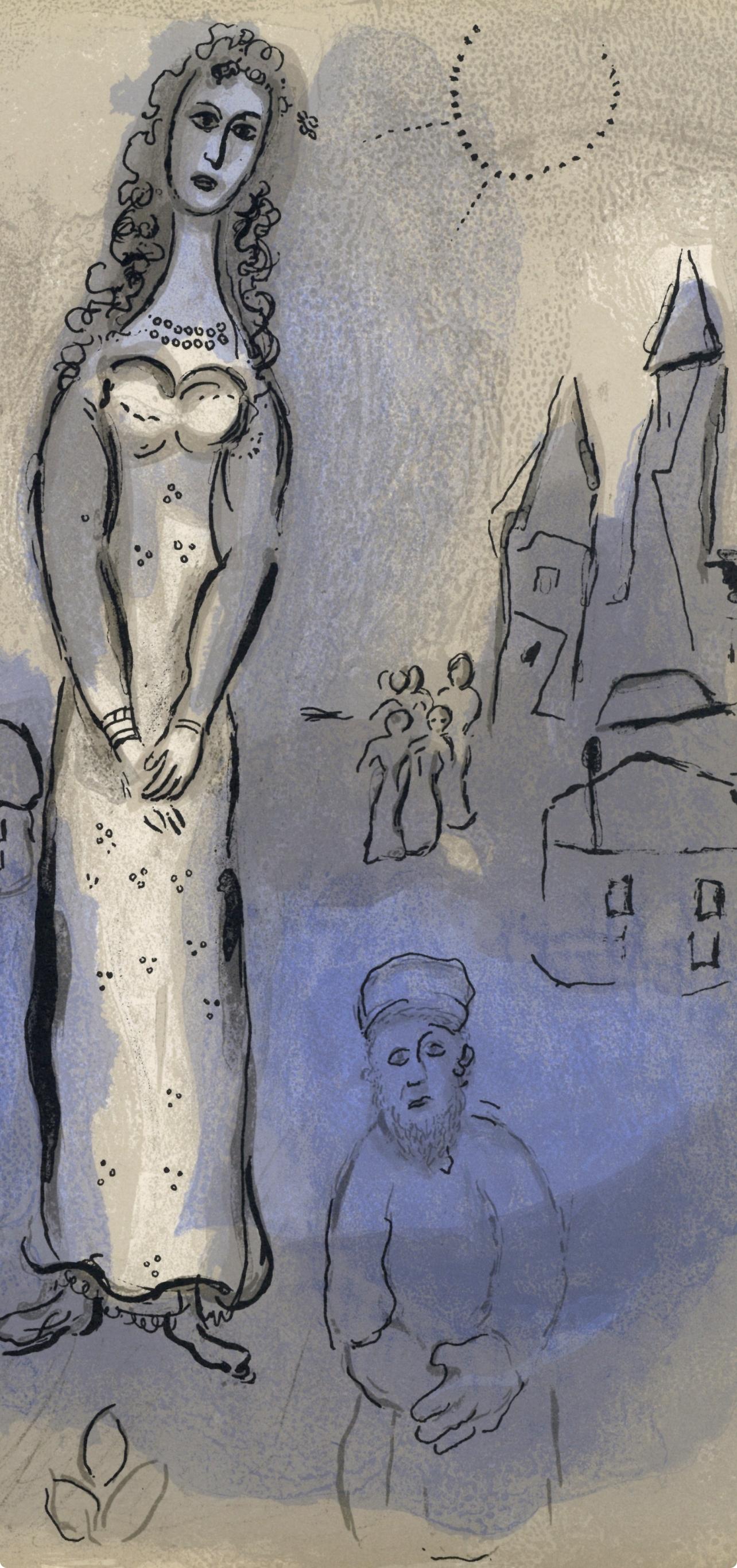 Chagall, Esther (Mourlot 252 ; Cramer 42), Verve : Revue Artistique (après) - Expressionniste Print par Marc Chagall