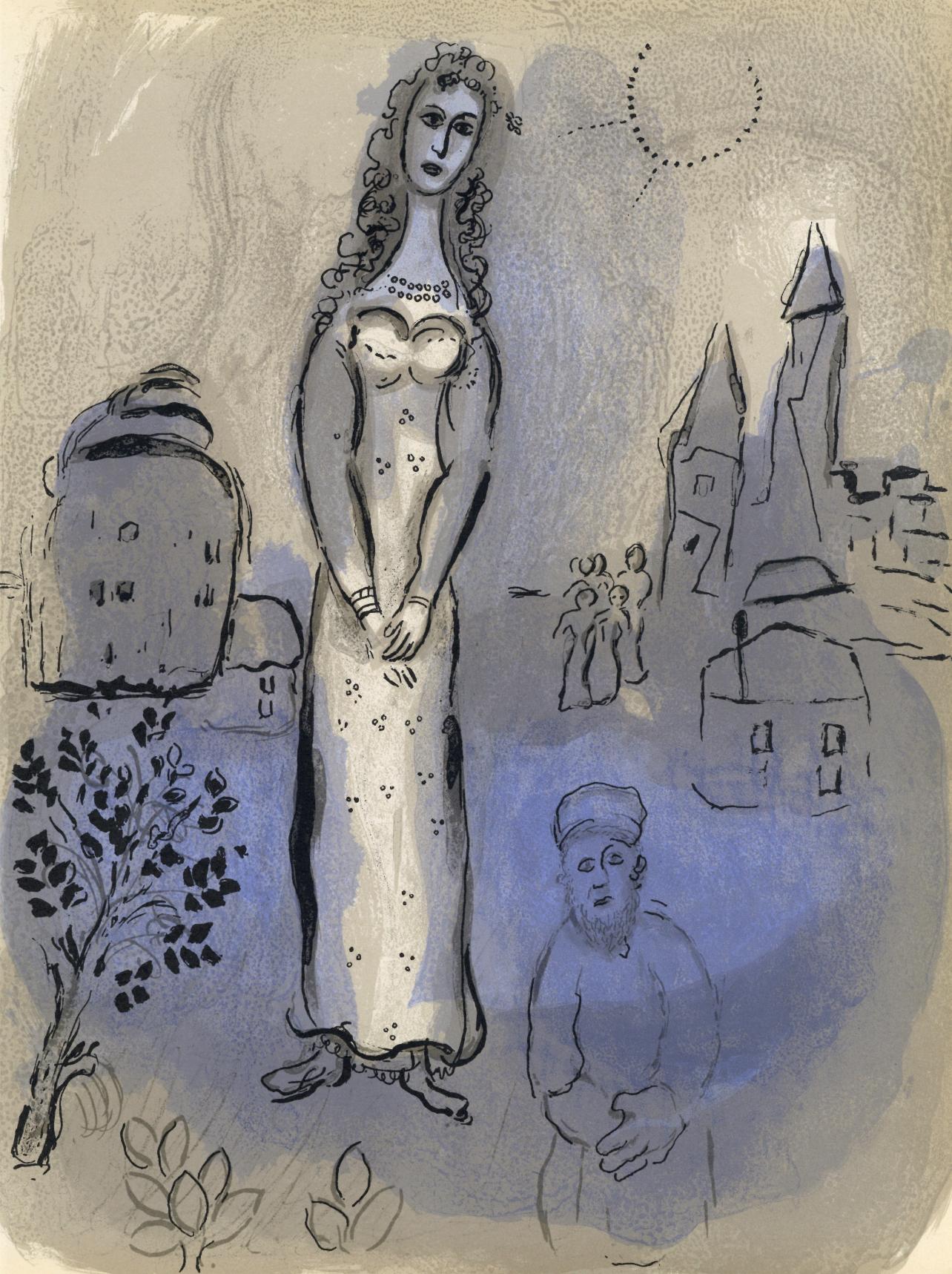 Marc Chagall Landscape Print – Chagall, Esther (Mourlot 252; Cramer 42), Verve: Revue Artistique (nach)