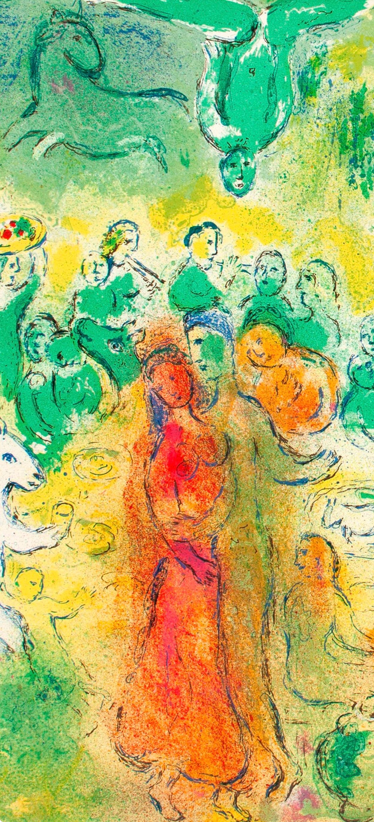 Chagall, Festin nuptial dans la grot, Daphnis et Chloé, Daphnis et Chloé (after) - Expressionist Print by Marc Chagall