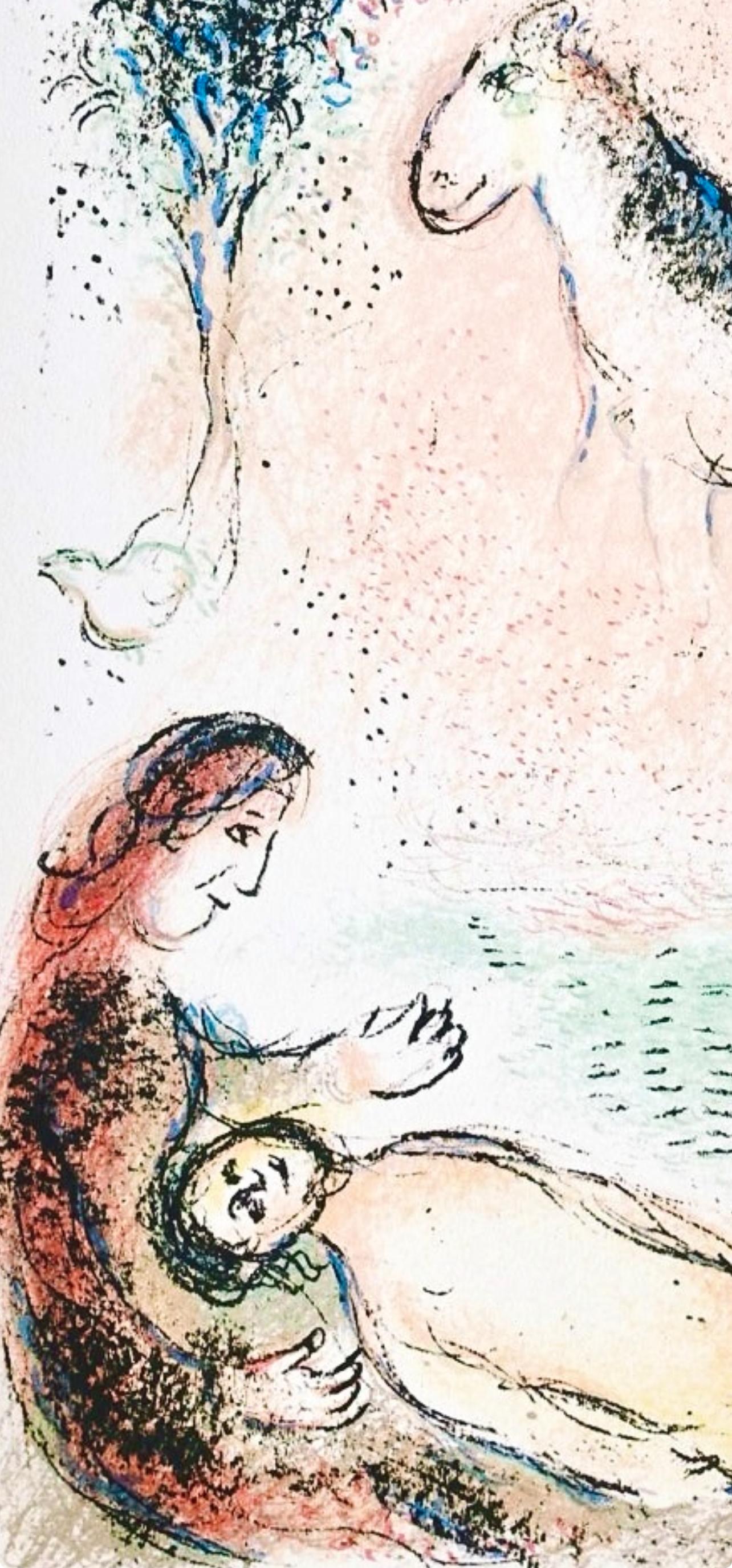 Chagall, Frontispiz, Homer, Die Odyssee (after) - Beige Landscape Print par Marc Chagall