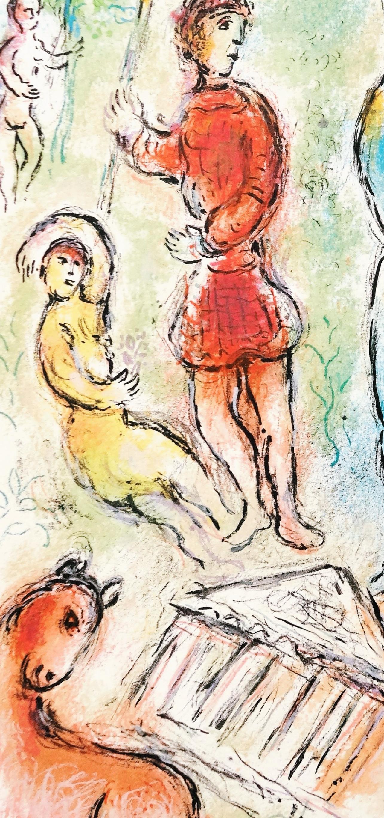 Chagall, In der Hölle, Homer, Die Odyssee (after) - Beige Landscape Print par Marc Chagall