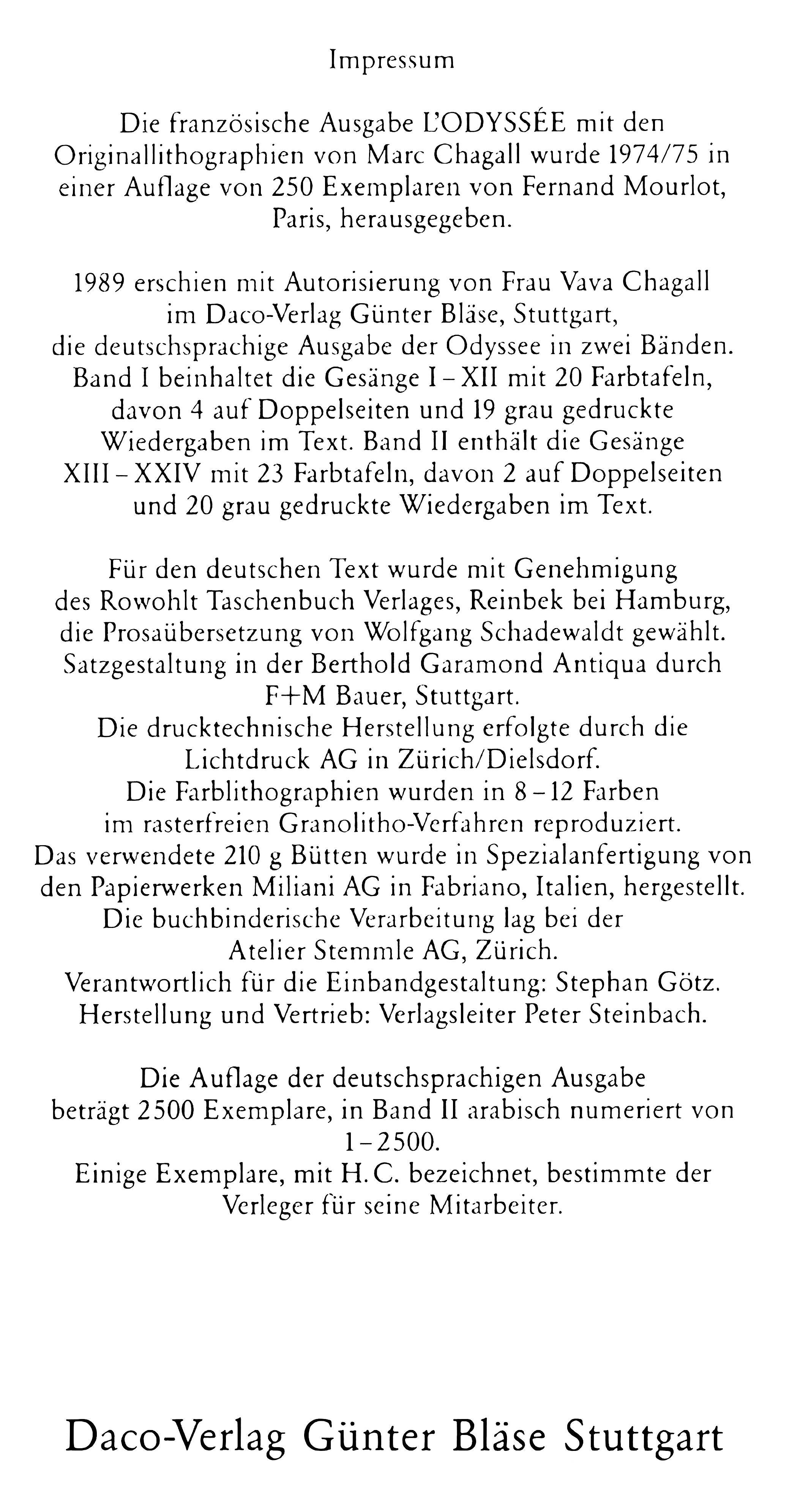 Chagall, In der Hölle, Homer, Die Odyssee (after) en vente 1