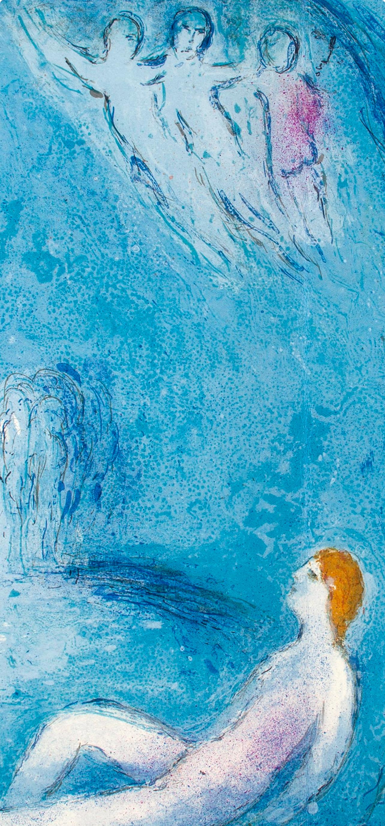 Chagall, La Caverne des Nymphes, Daphnis et Chloé (d'après) - Print de Marc Chagall