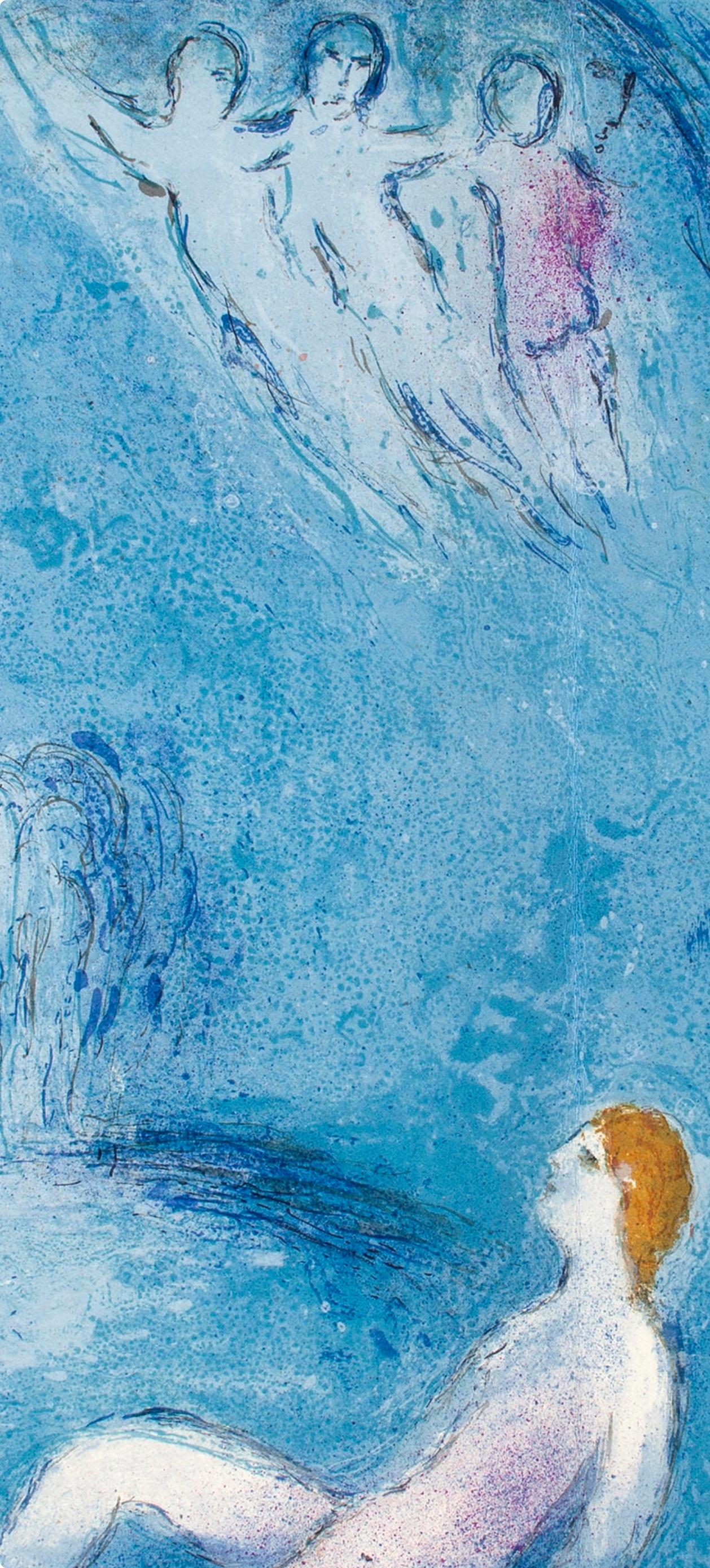 Chagall, La Caverne des Nymphes, Daphnis et Chloé (after) - Expressionniste Print par Marc Chagall