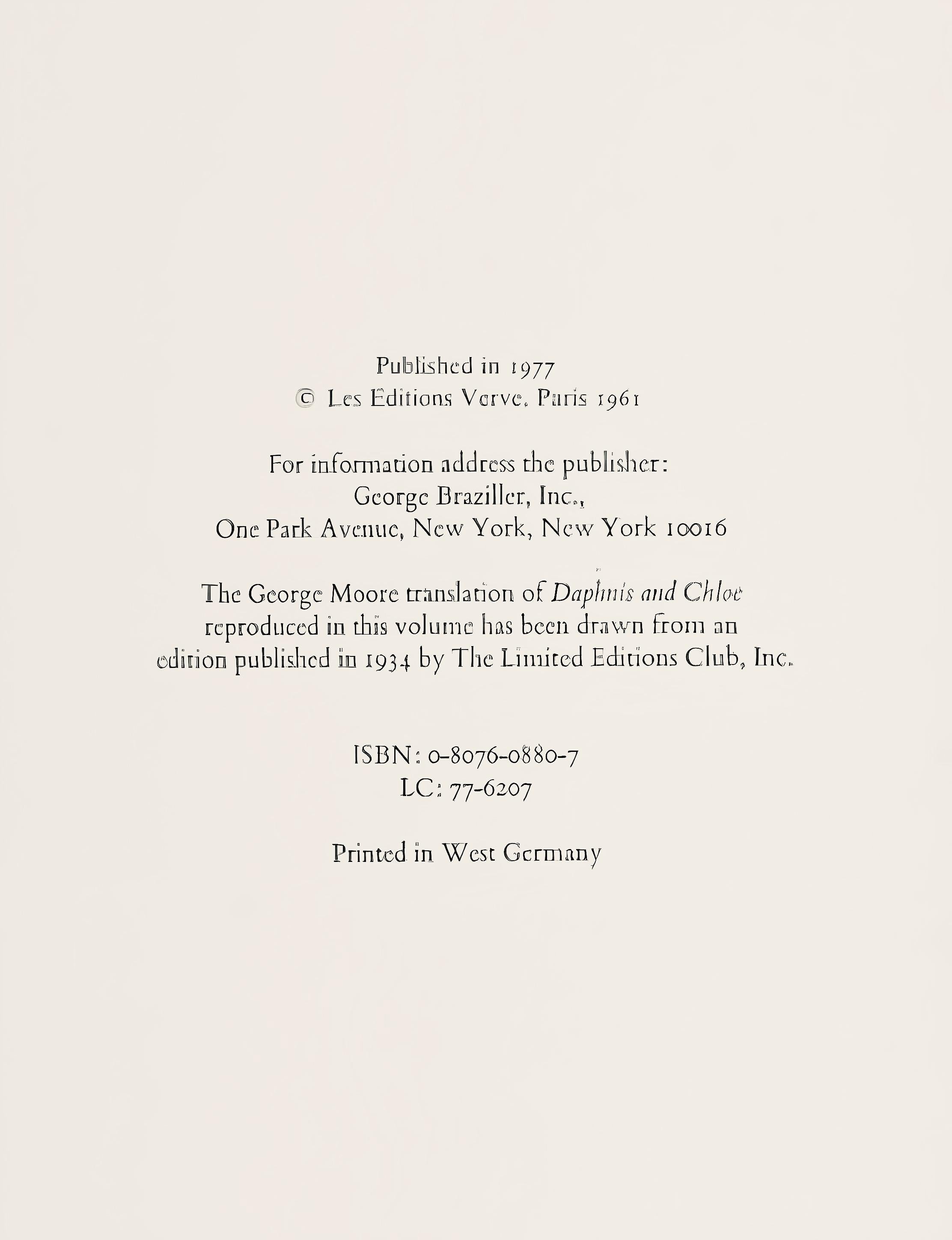 Chagall, La Chasse aux Oiseaux, Daphnis et Chloé, Daphnis et Chloé (after) en venta 2