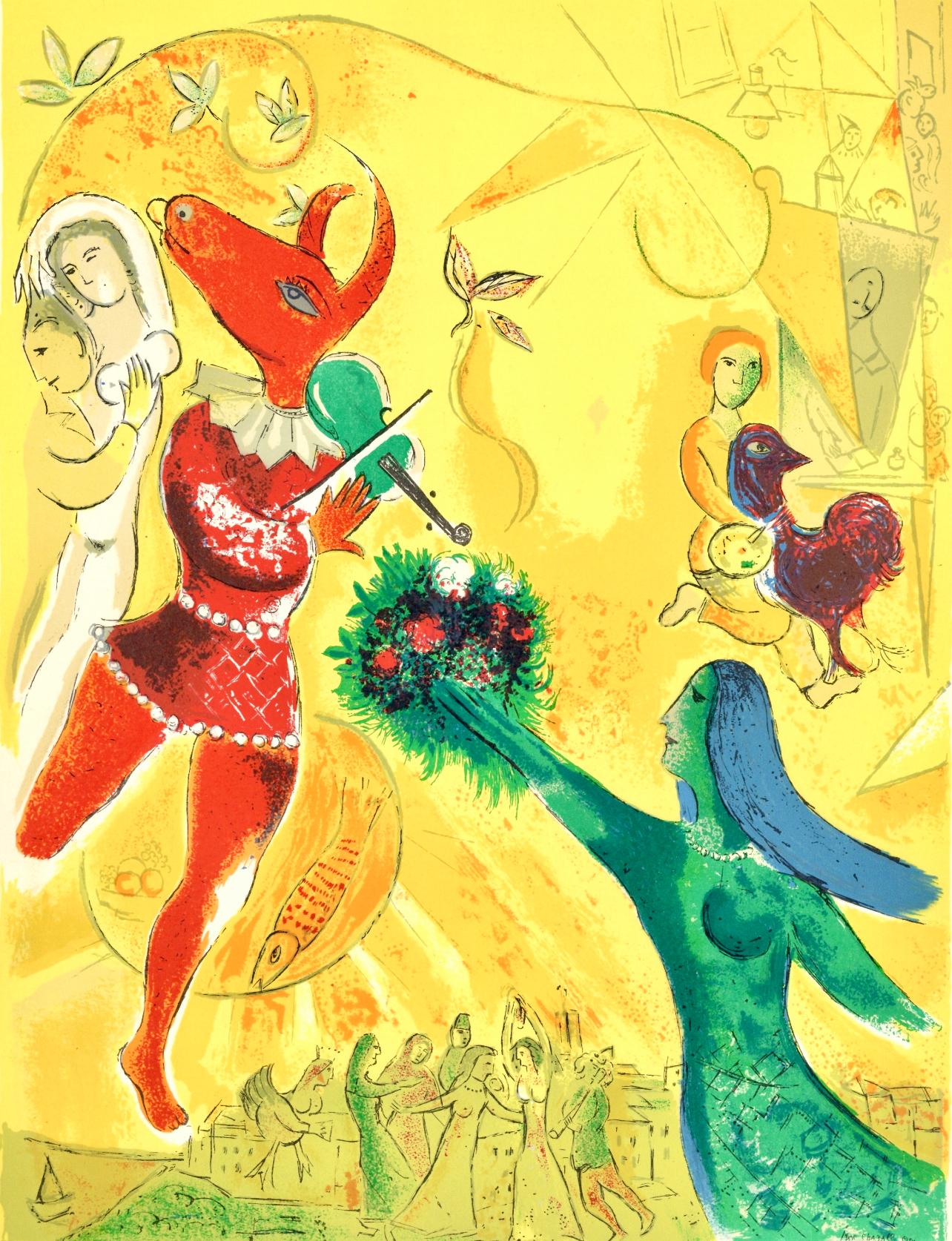 Marc Chagall Figurative Print - Chagall, La Danse, Derrière le Miroir (after)