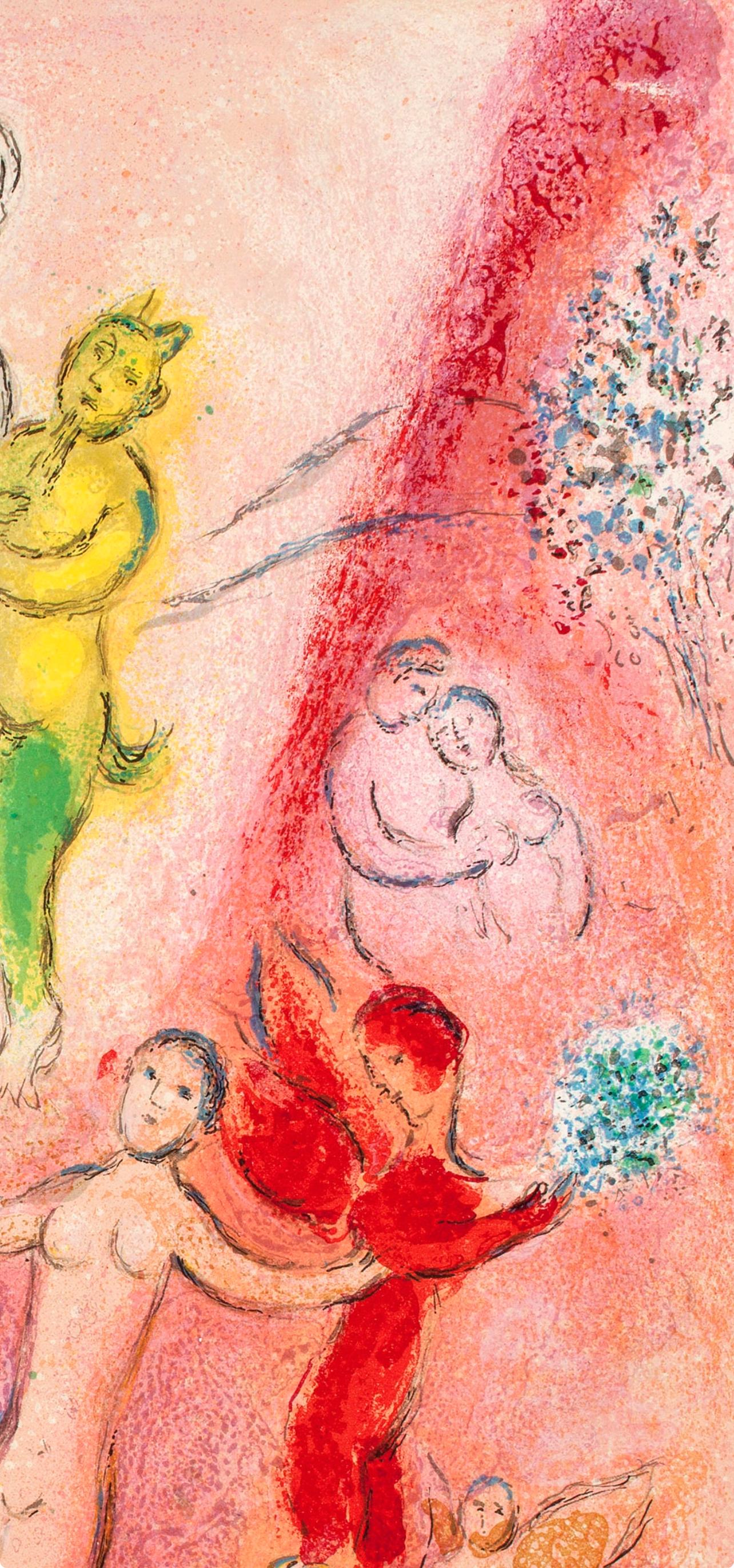 Chagall, La fable de syringe, Daphnis et Chloé (after) - Figurative Print Arancia di Marc Chagall