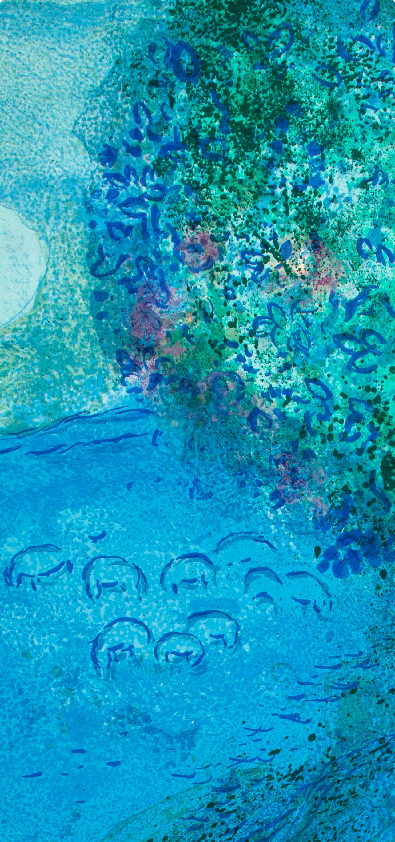 Chagall, La leçon de Philétas, Daphnis et Chloé (después) - Print Expresionista de Marc Chagall