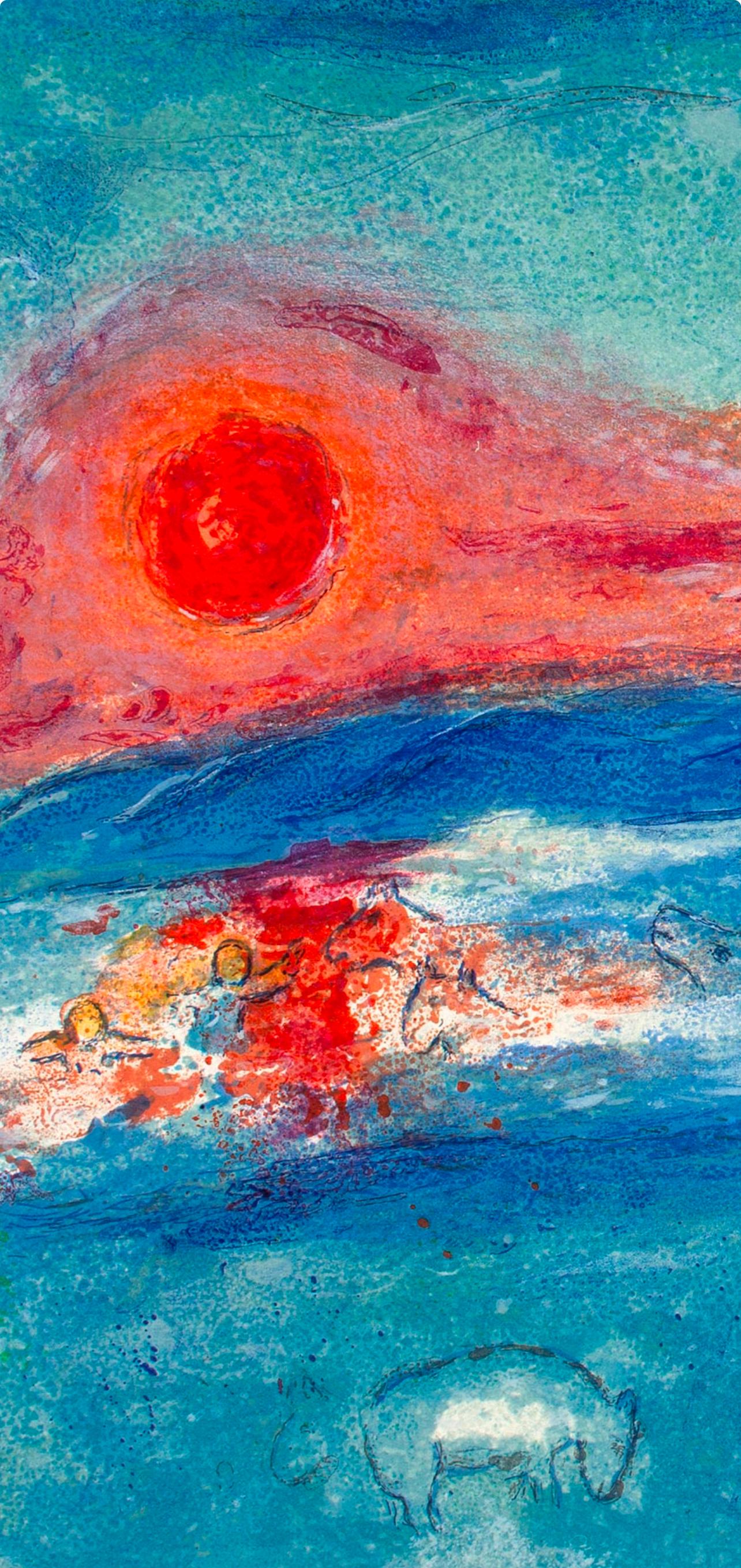 Chagall, La Mort de Dorcon, Daphnis et Chloé (after) - Print Expresionista de Marc Chagall