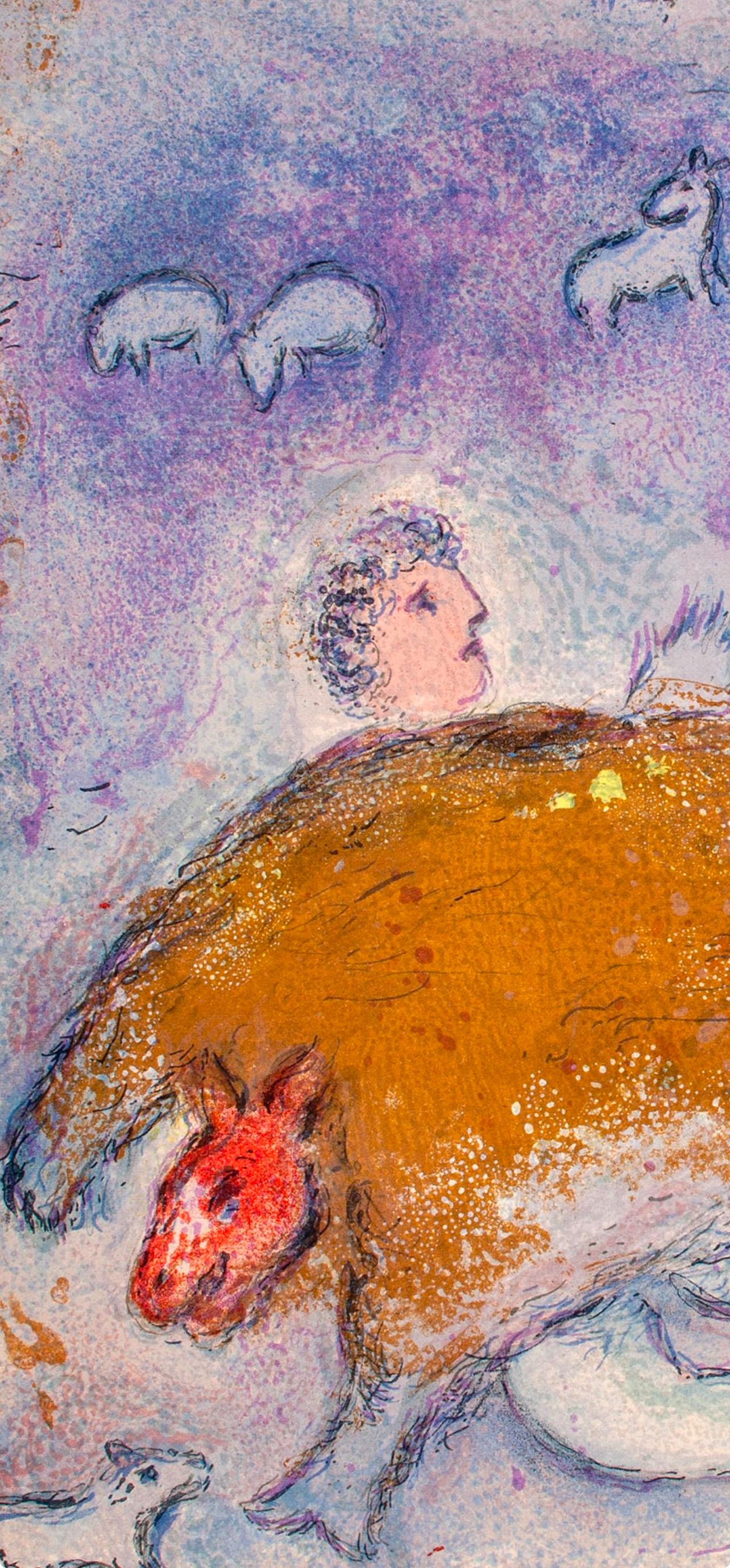 Chagall, La Ruse de Dorcon, Daphnis et Chloé (d'après) - Expressionniste Print par Marc Chagall
