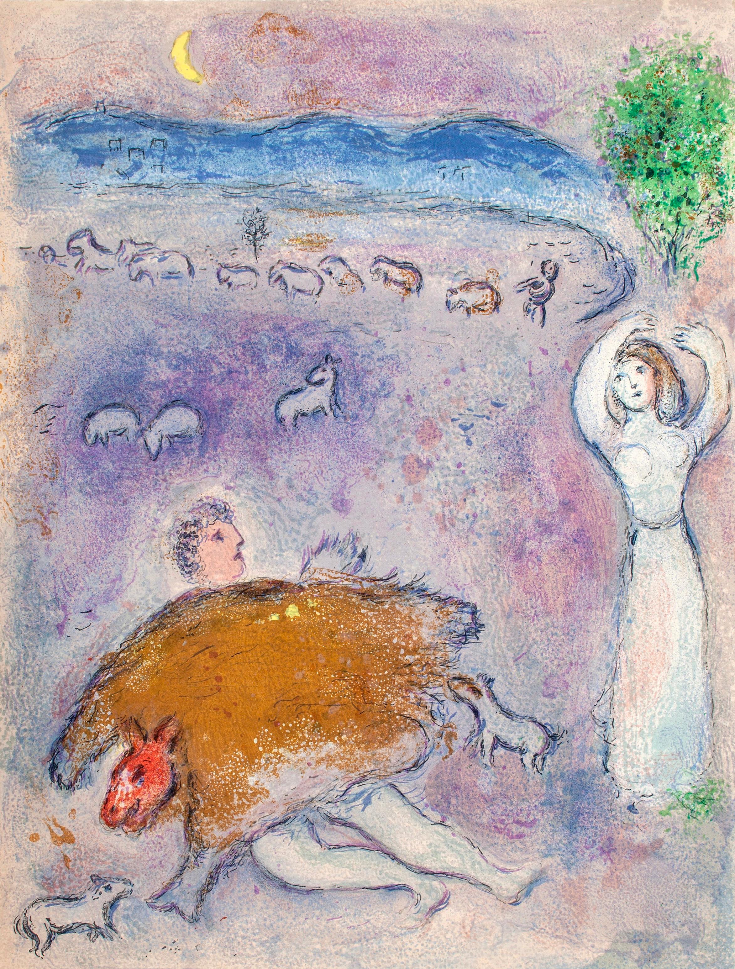 Chagall, La Ruse de Dorcon, Daphnis et Chloé (d'après)