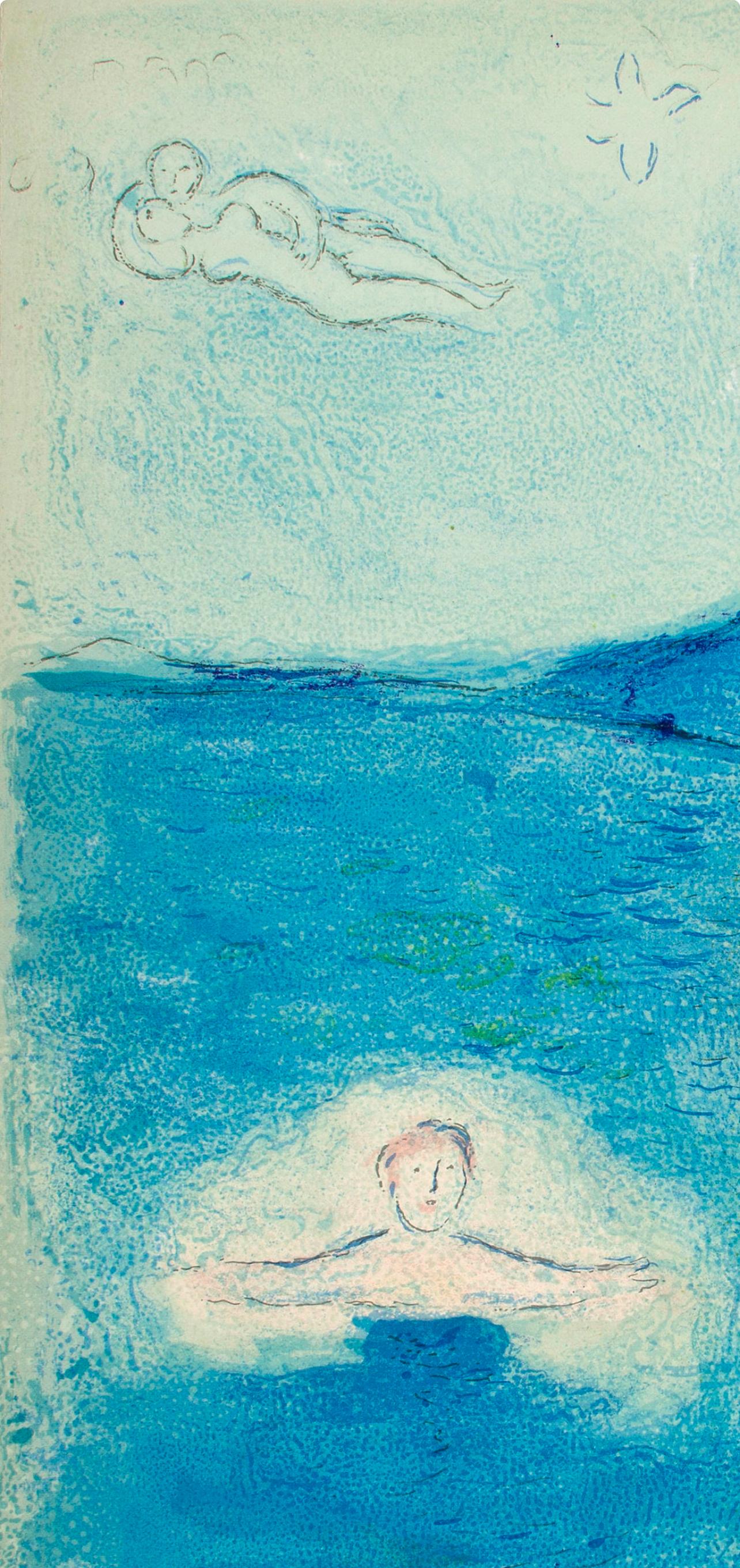 Chagall, La saison d'été, Daphnis et Chloé (d'après) - Gris Landscape Print par Marc Chagall