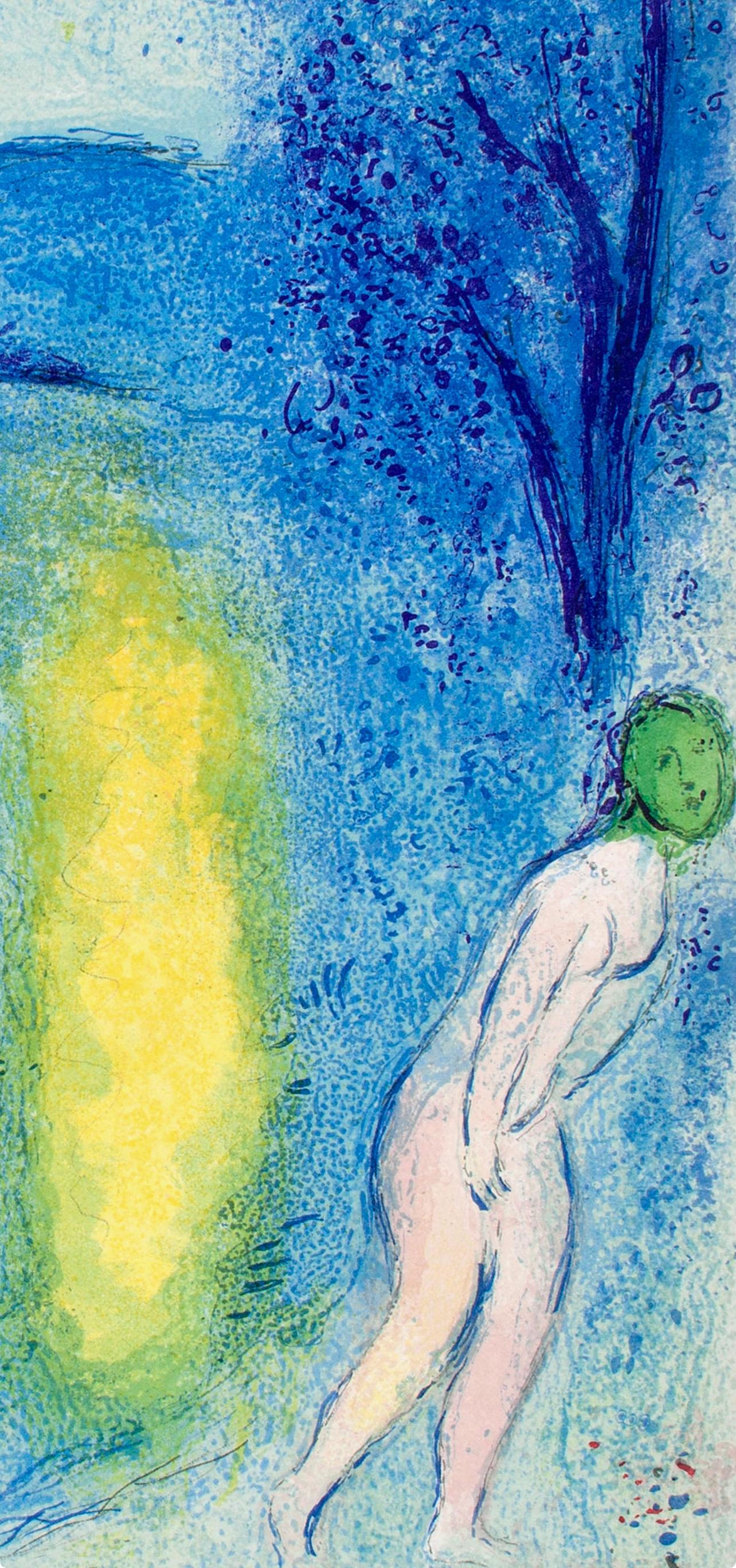 Chagall, La saison d'été, Daphnis et Chloé (after) - Bleu Figurative Print par Marc Chagall