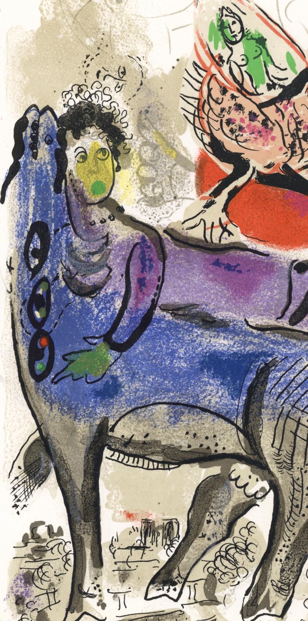 Chagall, La vache bleue (Cramer 71; Mourlot 488), XXe Siècle (after) - Print by Marc Chagall