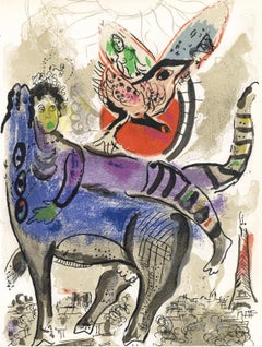 Chagall, La vache bleue (Cramer 71; Mourlot 488), XXe Siècle (after)