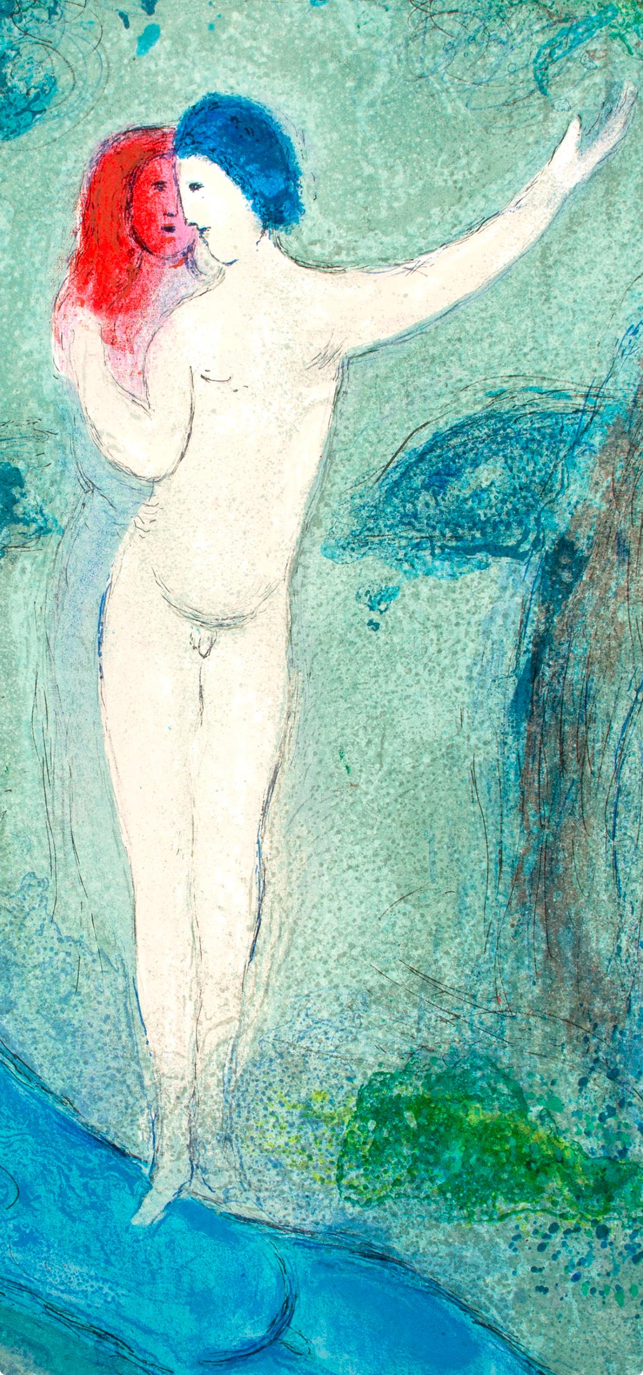 Chagall, Le Baiser de Chloé, Daphnis et Chloé (nach) – Print von Marc Chagall