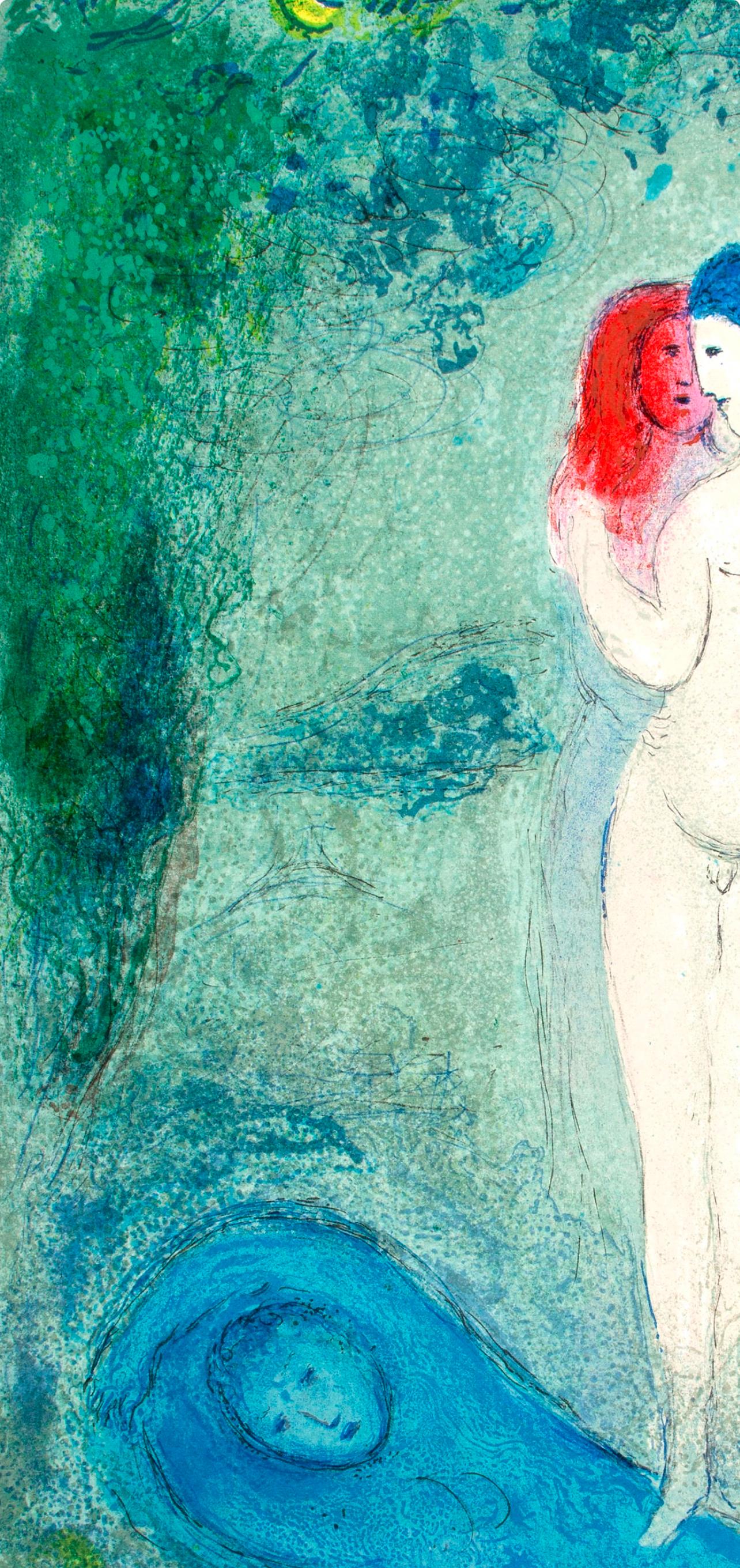 Chagall, Le Baiser de Chloé, Daphnis et Chloé (nach) (Expressionismus), Print, von Marc Chagall