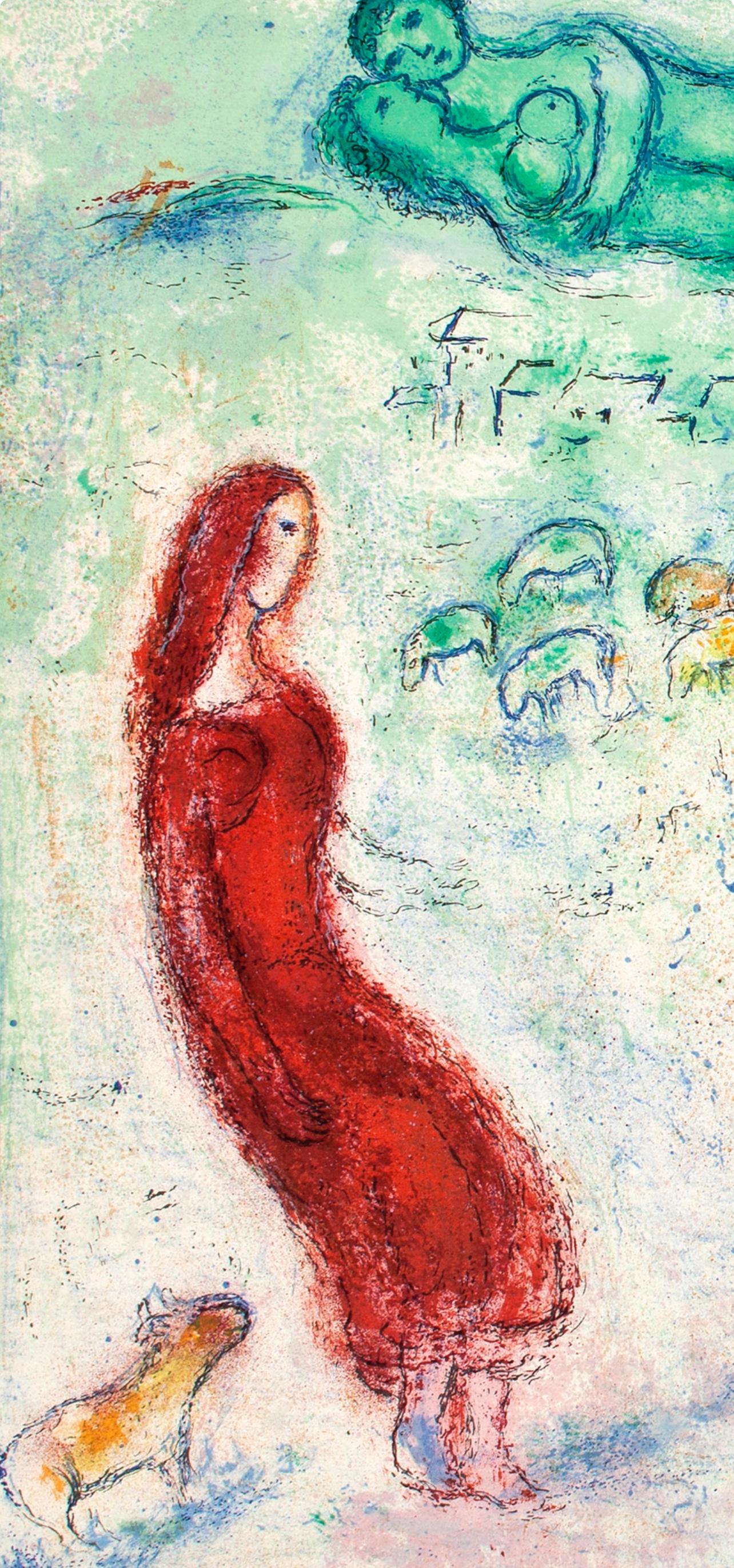 Chagall, Le jugement de Chloé, Daphnis et Chloé (after) - Expressionniste Print par Marc Chagall