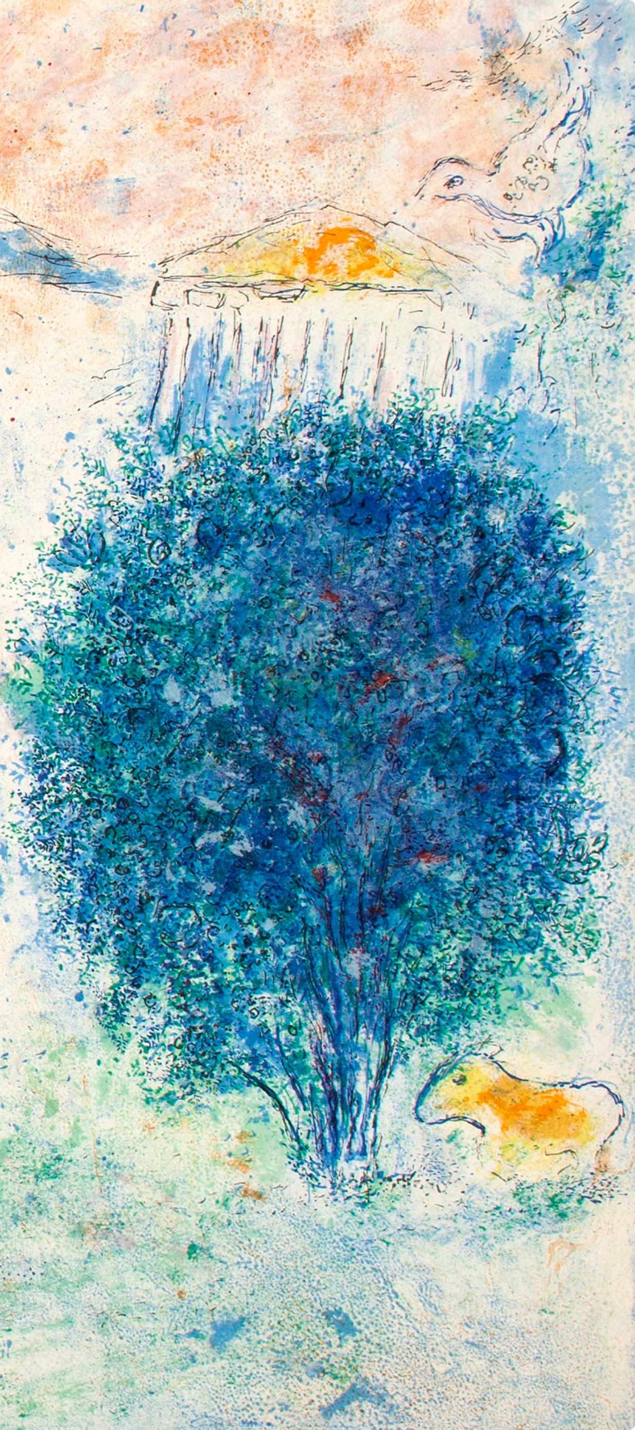 Chagall, Le jugement de Chloé, Daphnis et Chloé (after) - Landscape Print Beige de Marc Chagall