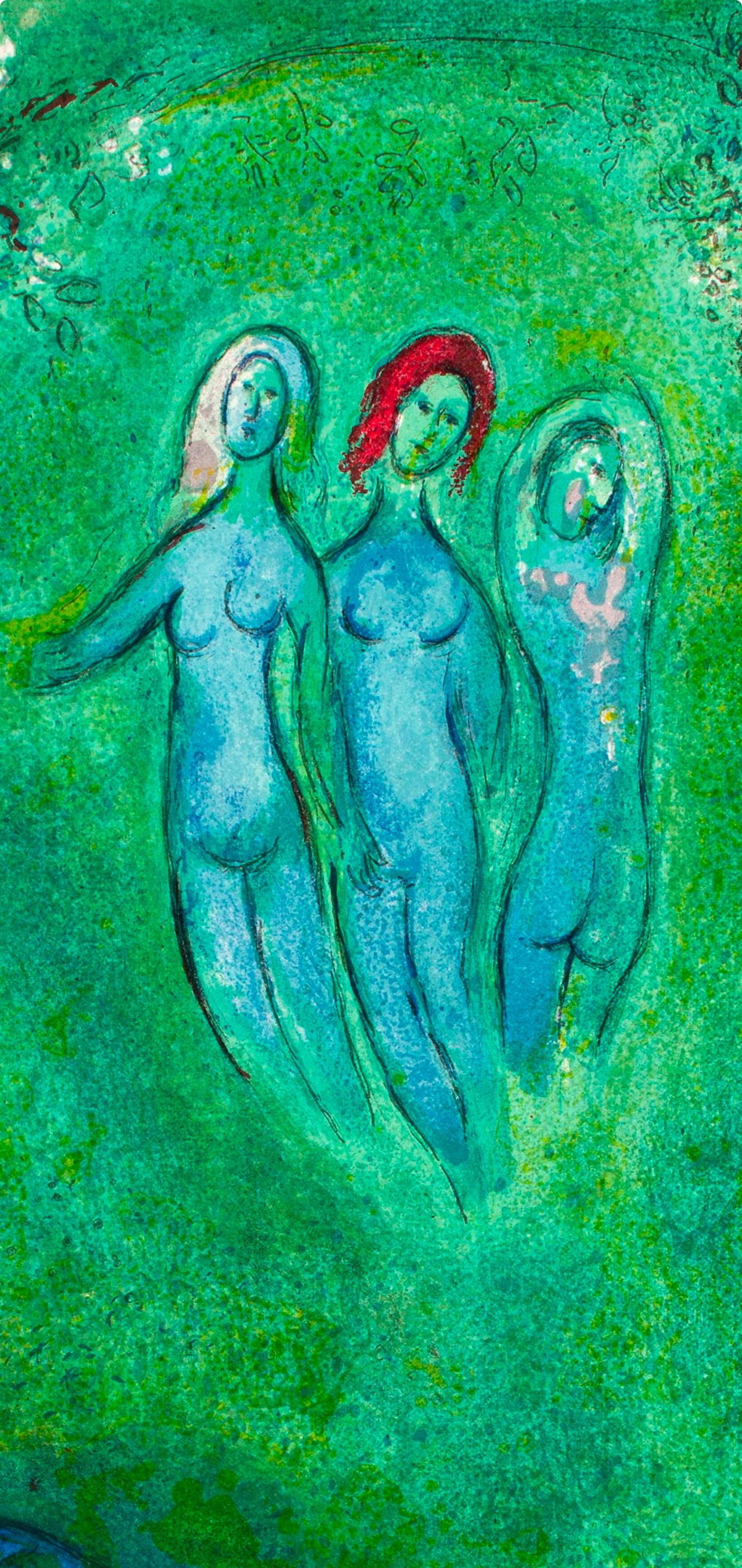 Chagall, Le songe de Daphnis et les nymphes, Daphnis et Chloé (d'après) - Print de Marc Chagall