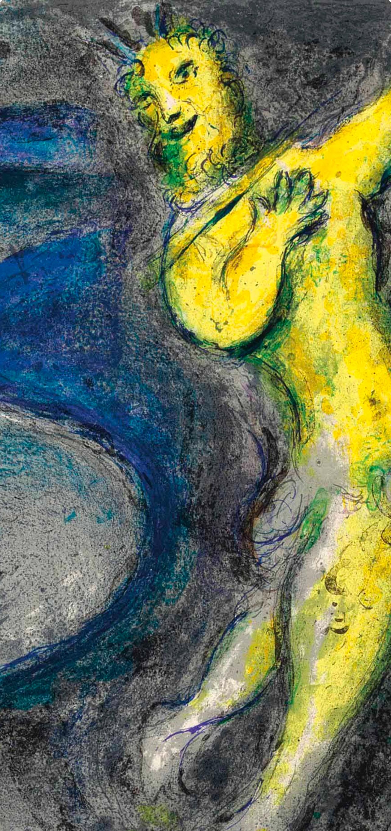 Chagall, Le Songe du Capitaine Bryaxis, Daphnis et Chloé (after) - Gris Figurative Print par Marc Chagall