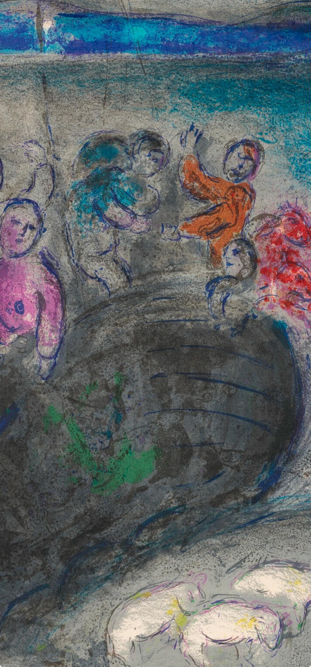 Chagall, Le Songe du Capitaine, Daphnis et Chloé, Daphnis et Chloé (after) - Gray Landscape Print by Marc Chagall