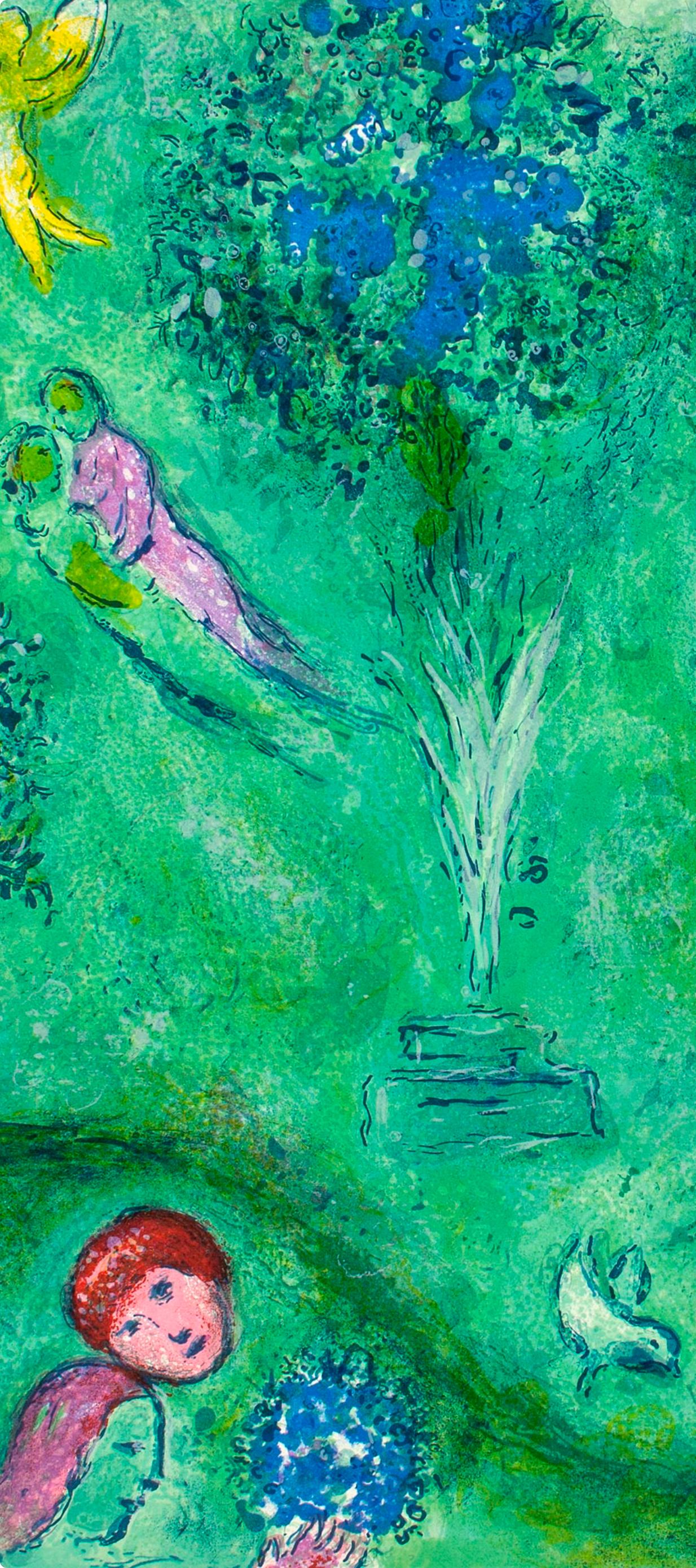 Chagall, Le Verger de Philétas, Daphnis et Chloé (after) - Print Expresionista de Marc Chagall