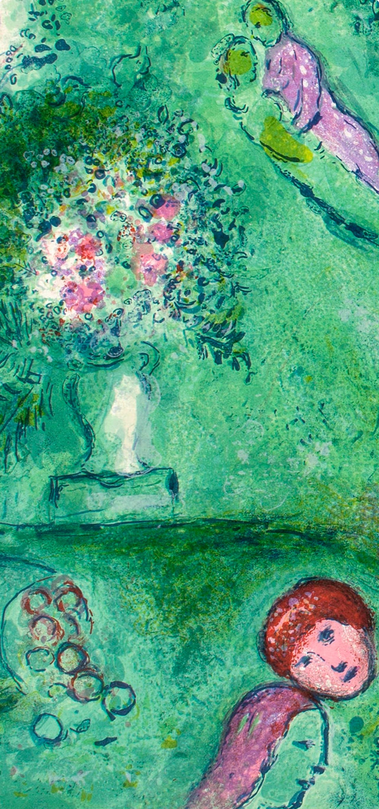 Chagall, Le Verger de Philétas, Daphnis et Chloé (after) - Expressionniste Print par Marc Chagall