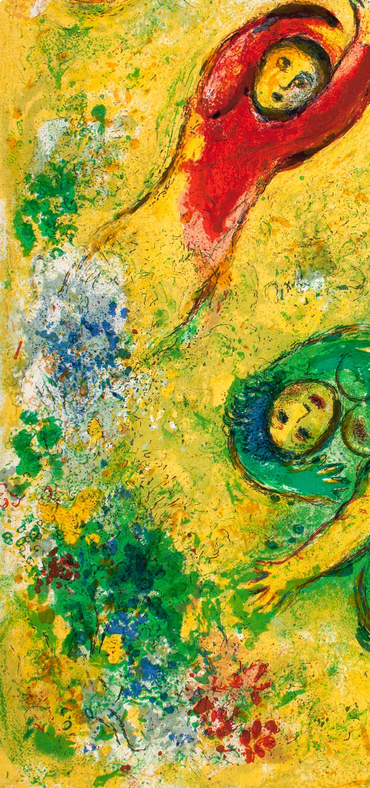 Chagall, Les fleurs saccagées, Daphnis et Chloé (after) - Expressionniste Print par Marc Chagall