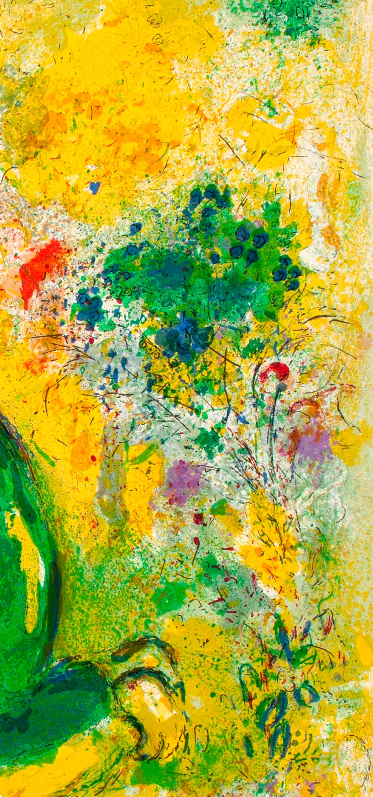 Title: Les fleurs saccagées, Daphnis et Chloé
Year: 1977
Medium: Lithograph on wove paper
Size: 12.5 x 9.5 inches
Inscription: Unsigned and unnumbered, as issued
Notes: From the album, Daphnis and Chloe. Published by George Braziller, Éditeur, New