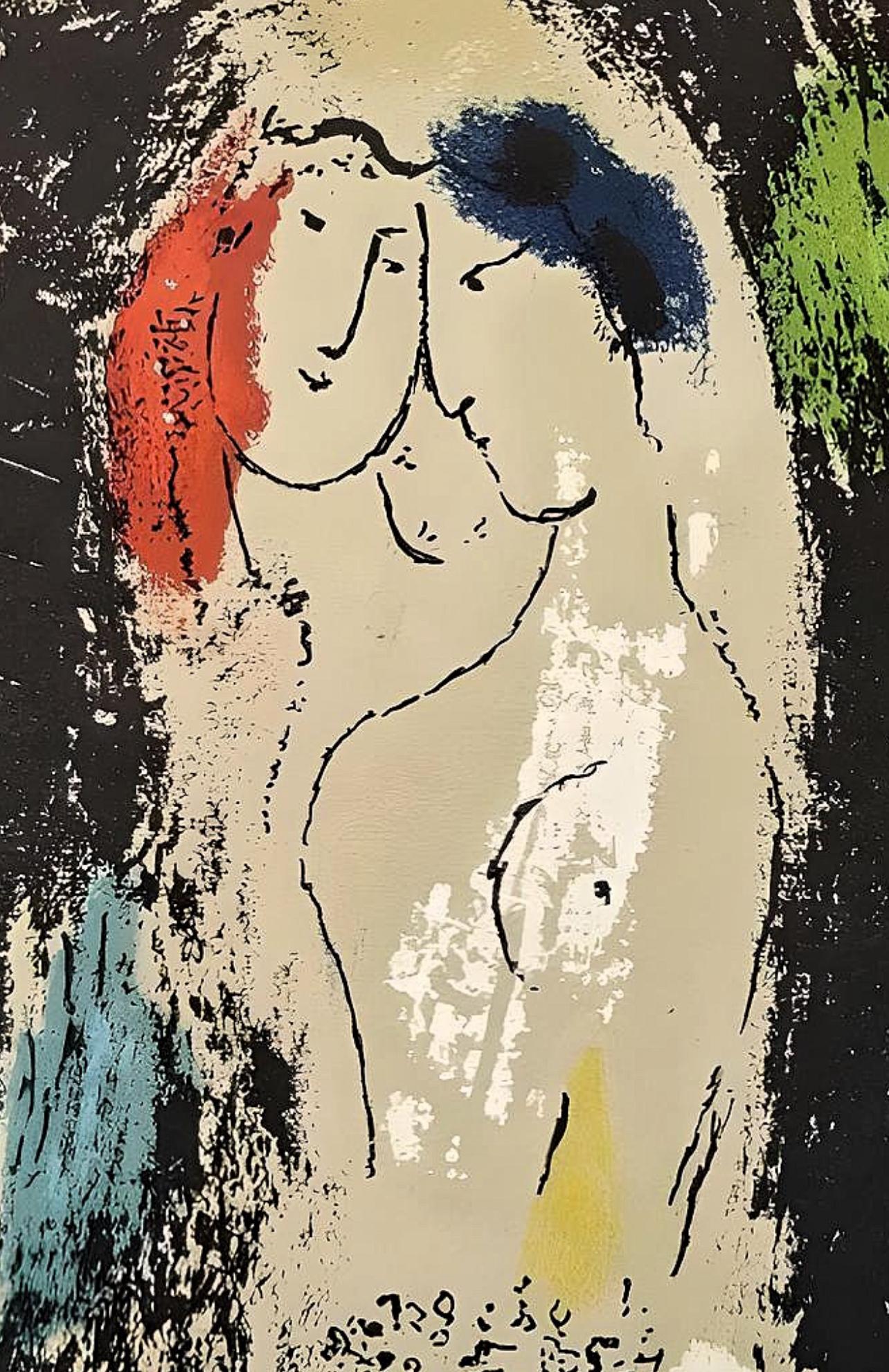 Chagall, Liebhaber in Grau (Mourlot 194; Cramer 34) (nach) – Print von Marc Chagall