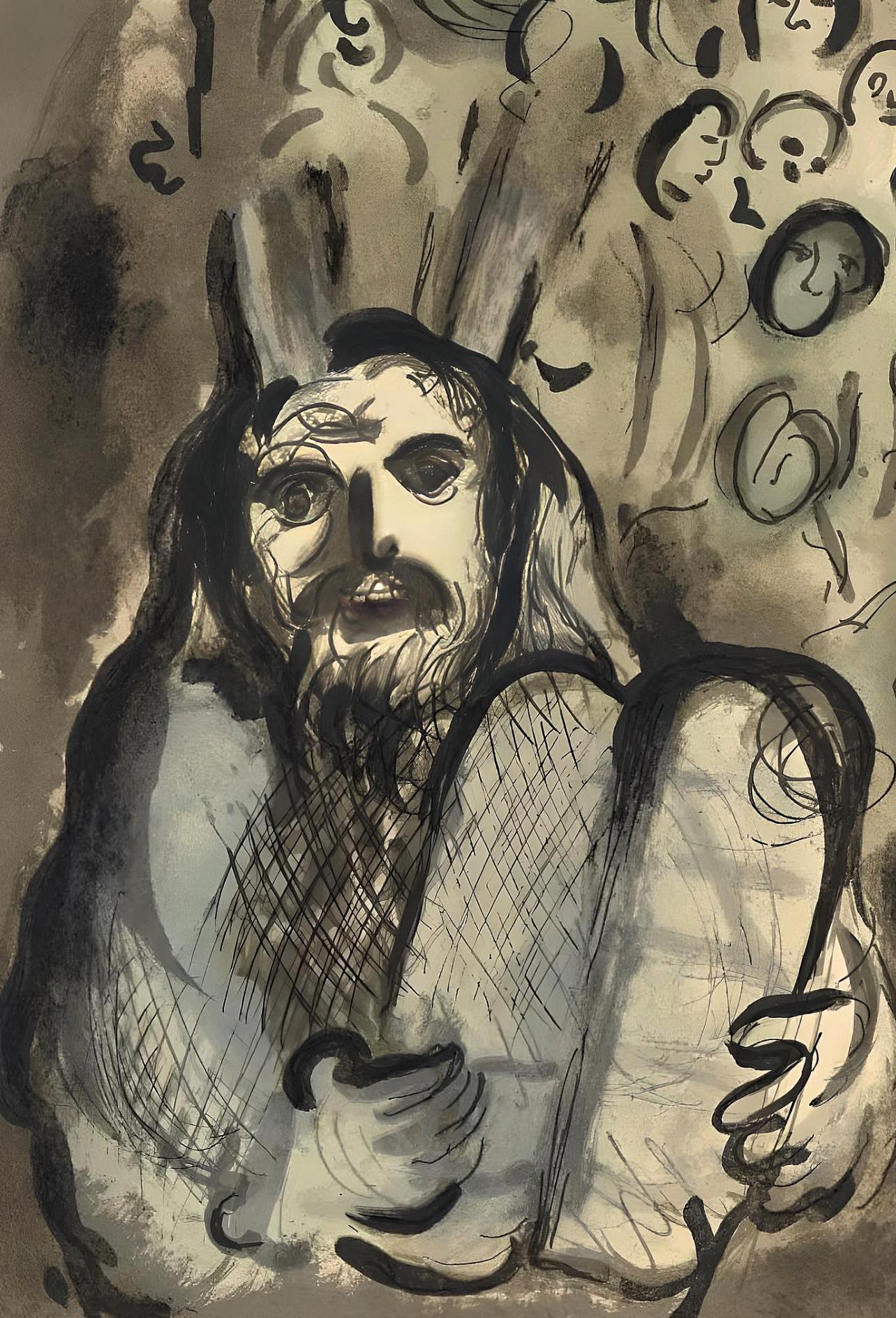 Chagall, Moses und sein Volk (Mourlot 689) (Nachdem) – Print von Marc Chagall