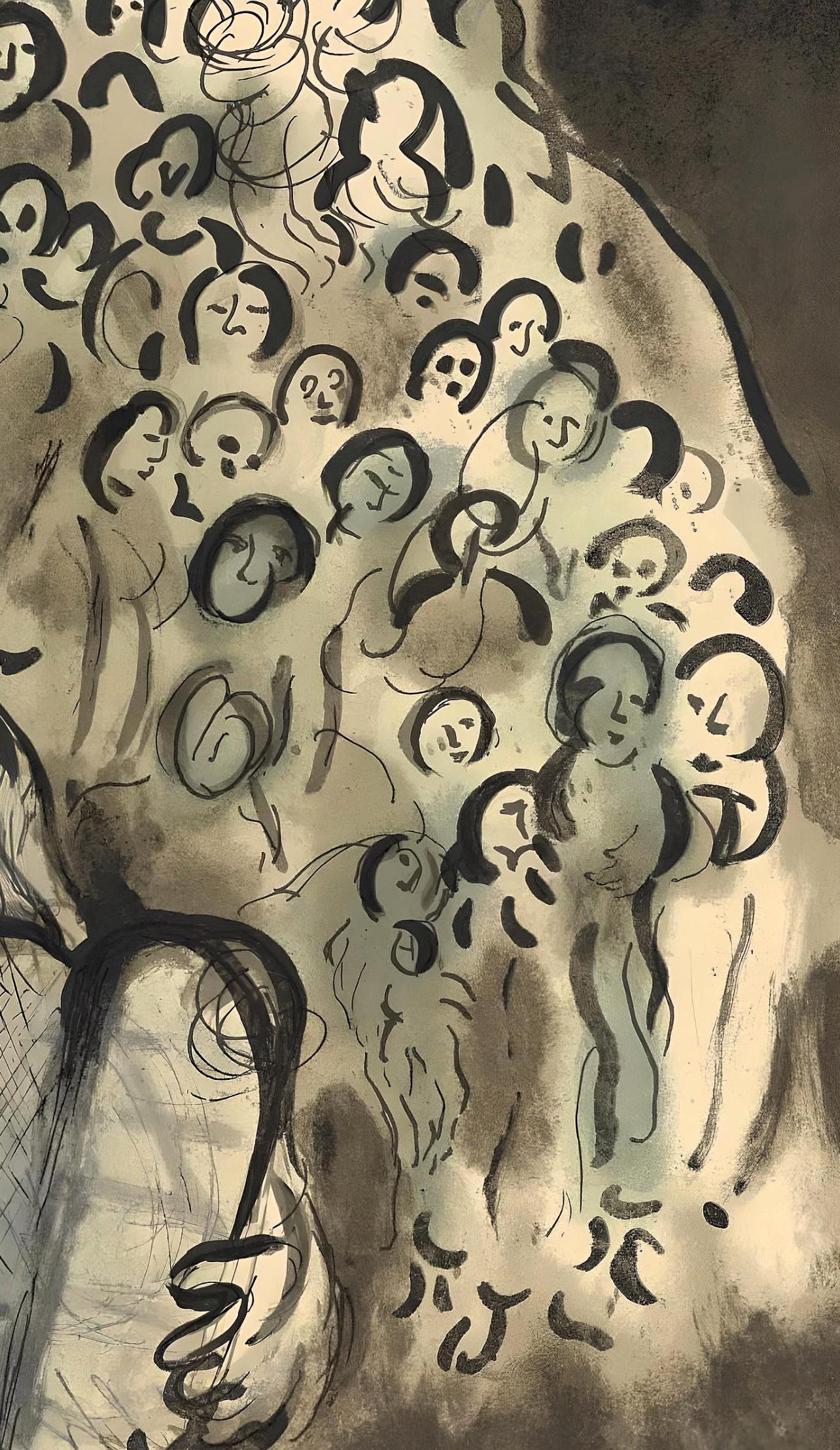 Chagall, Moses und sein Volk (Mourlot 689) (Nachdem) (Expressionismus), Print, von Marc Chagall