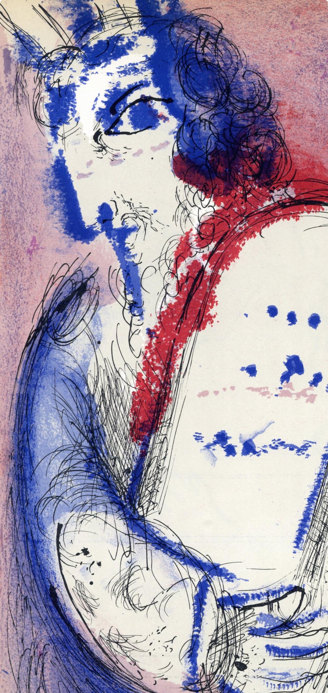 Chagall, Moses II (Mourlot 117-46; Cramer 25), Drawings from the Bible (after) - Print by Marc Chagall