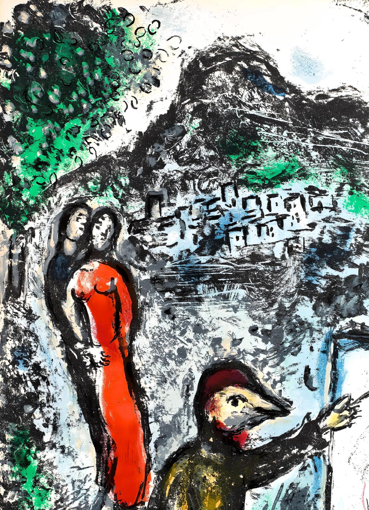Originalausgabe Lithographie auf Velin. Aufschrift: unsigniert und nicht nummeriert, wie ausgegeben. Ausgezeichneter Zustand; nie gerahmt oder mattiert. Anmerkungen: Entnommen aus dem Band The Ceramics and Sculptures of Chagall, 1972. Herausgegeben